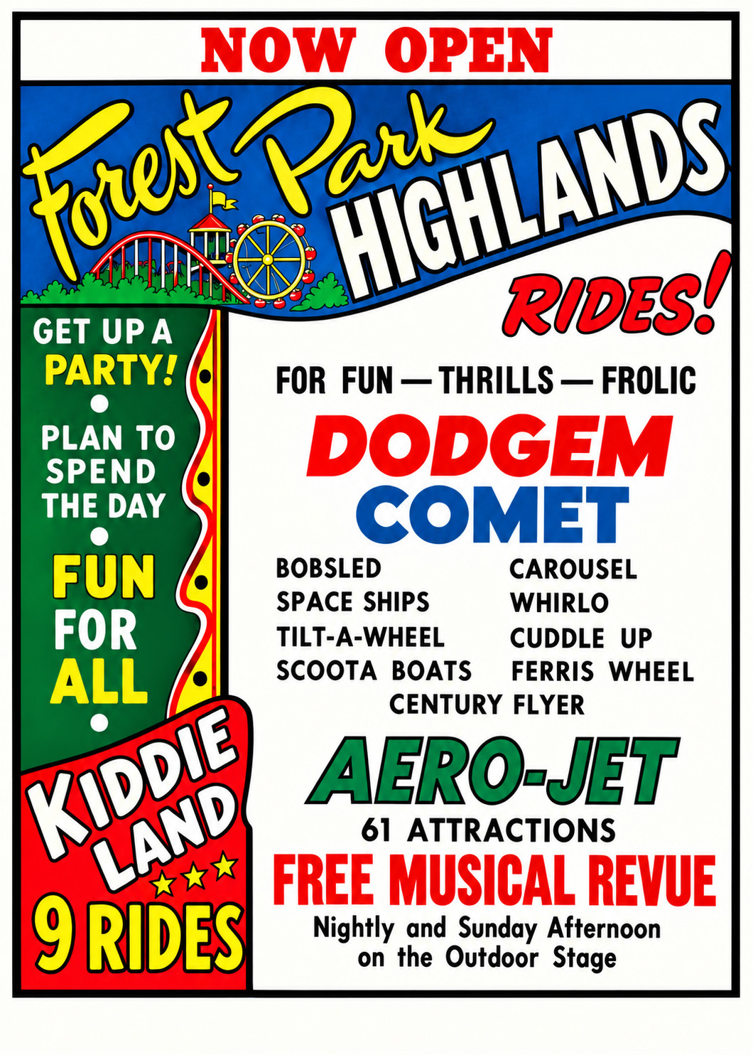 Vintage Forest Park Highlands  Amusement Park Ad Magnet – St. Louis, Missouri