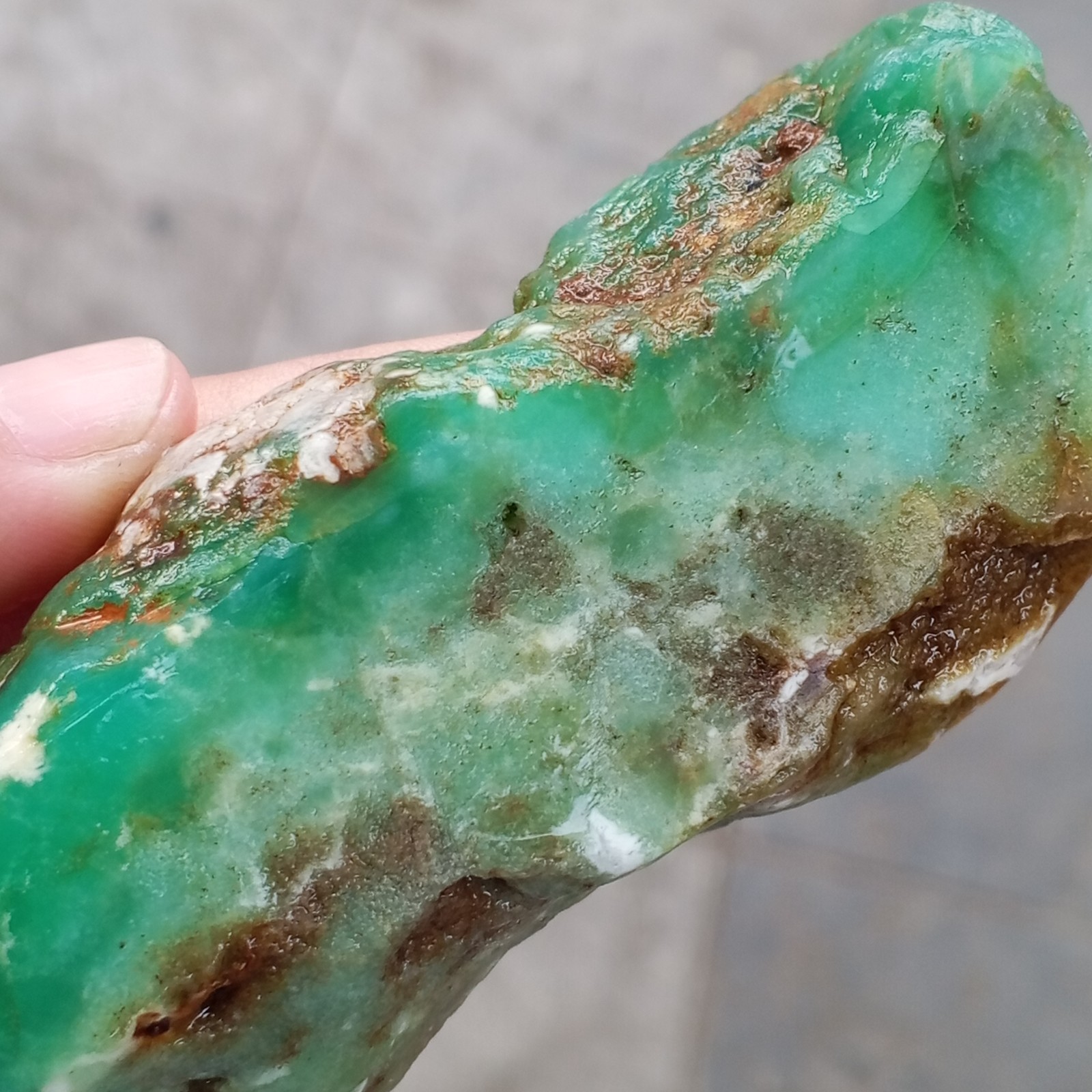 Amazing 95G Natural Rough Polished 100% Chrysoprase indonesia Mineral healing