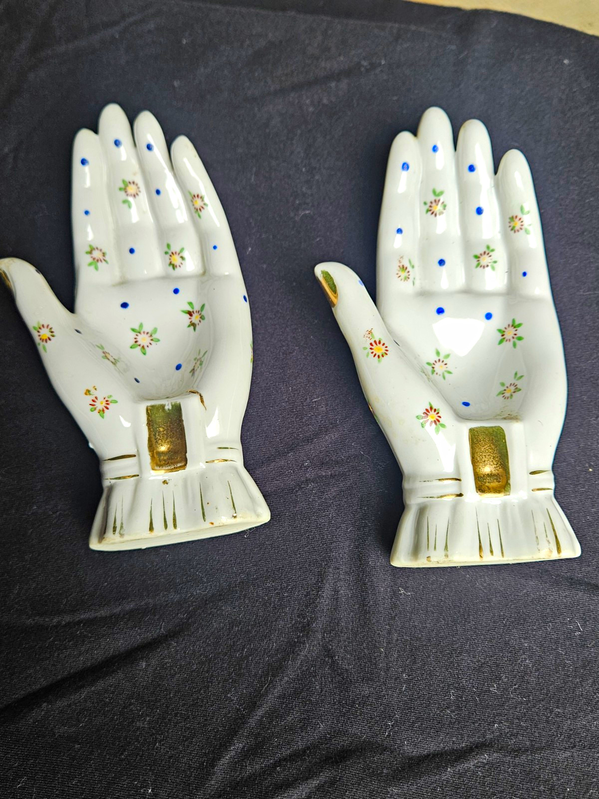 vintage porcelain hand ashtray and trinket dish