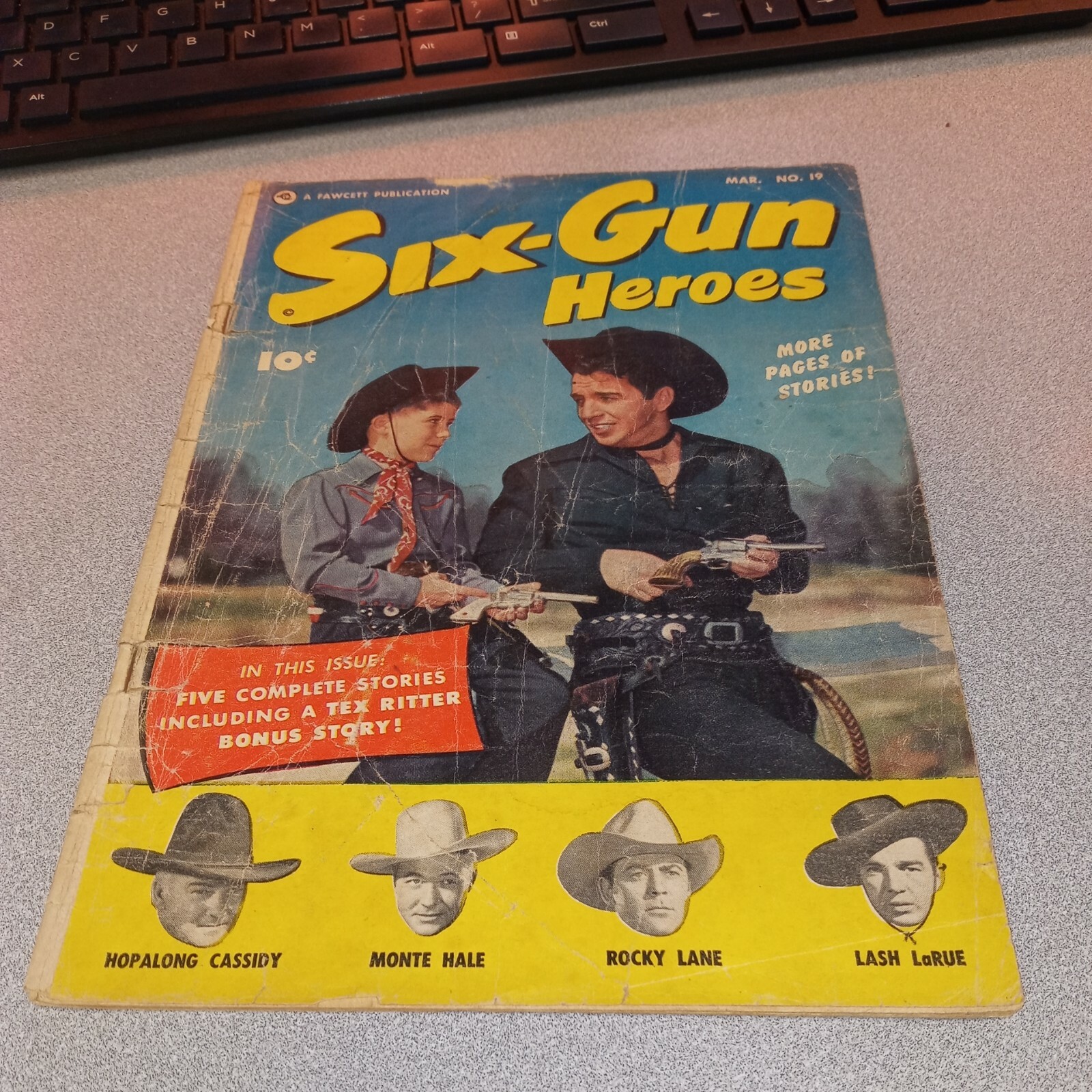 SIX-GUN HEROES #19 Fawcett 1953 western kids golden age hopalong cassidy comics SIX-GUN HEROES #19 Fawcett 1953 western kids golden age hopalong cassidy comics