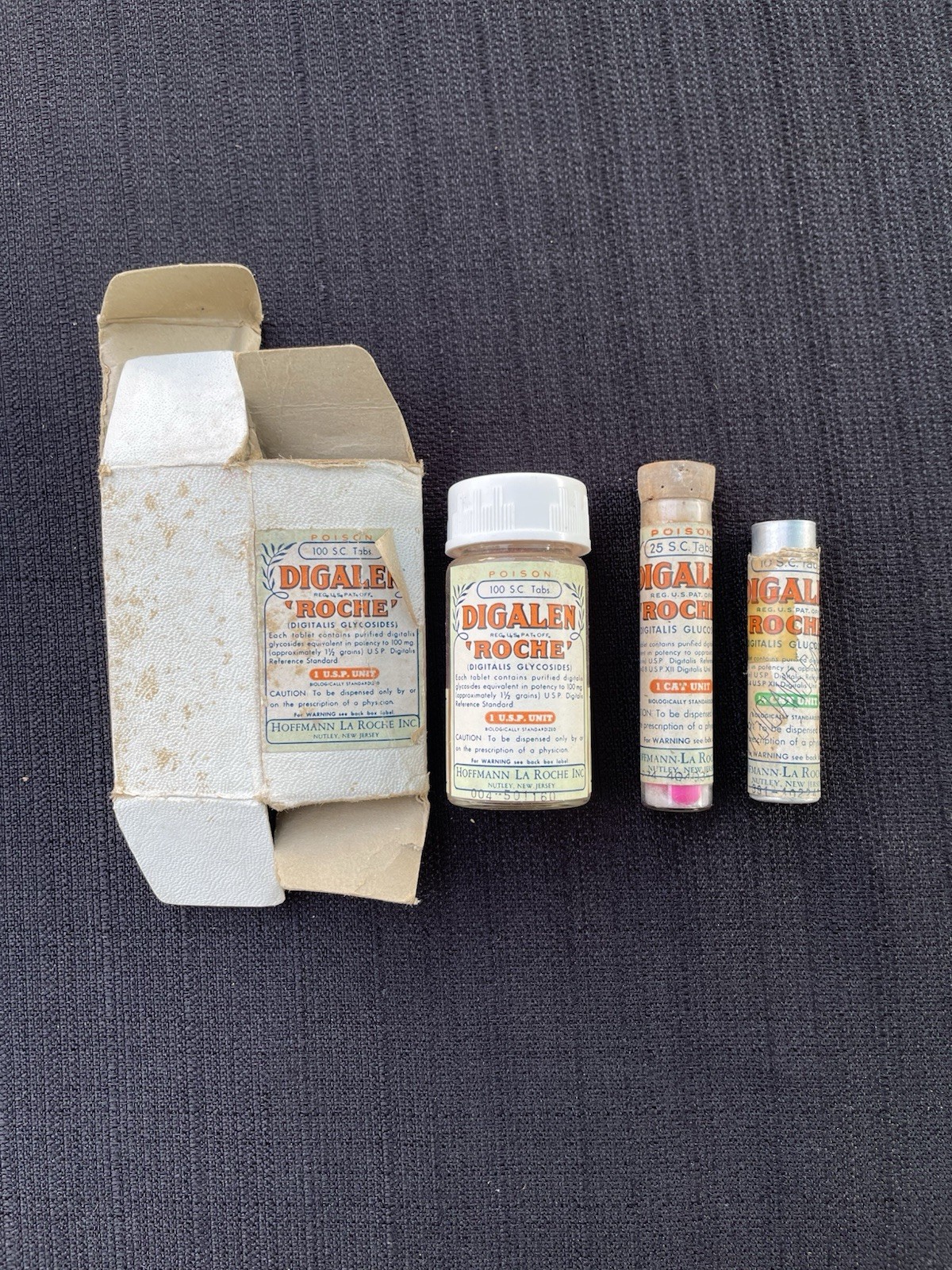 Vintage Digalen Digitalis Glucosides Medicine Tube Tin Sample Hoffmann La Roche 