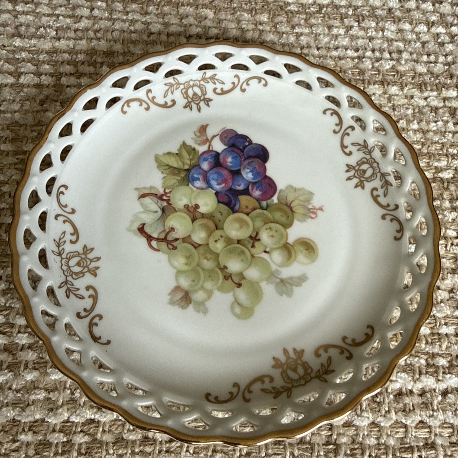 Vintage Winterling Plate Bavaria Germany Floral 7.5” Gold Trim Porcelain