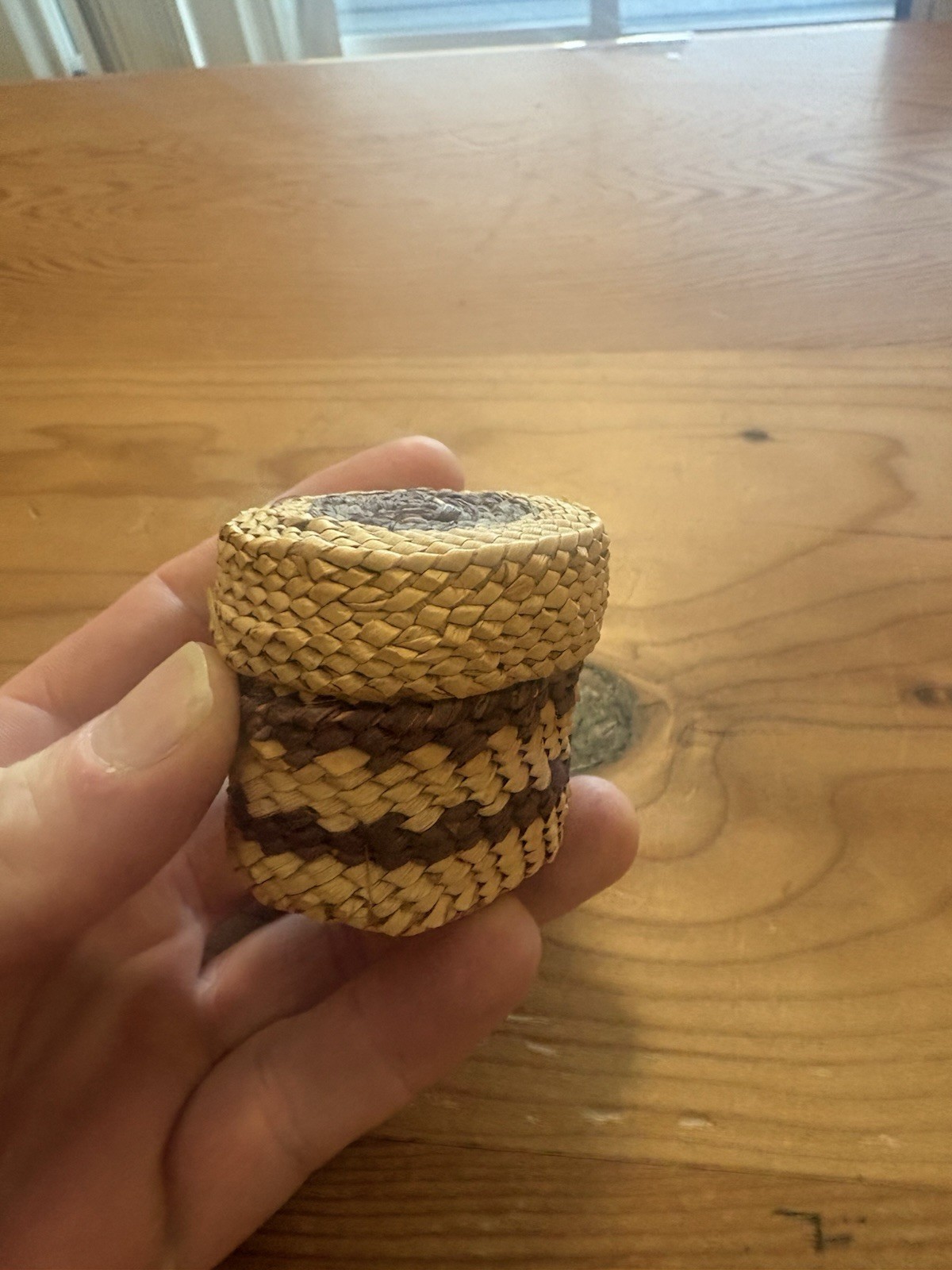 Vintage Miniature Lidded Basket Makah Nuu-chah-nulth Style Northwest Coast Woven