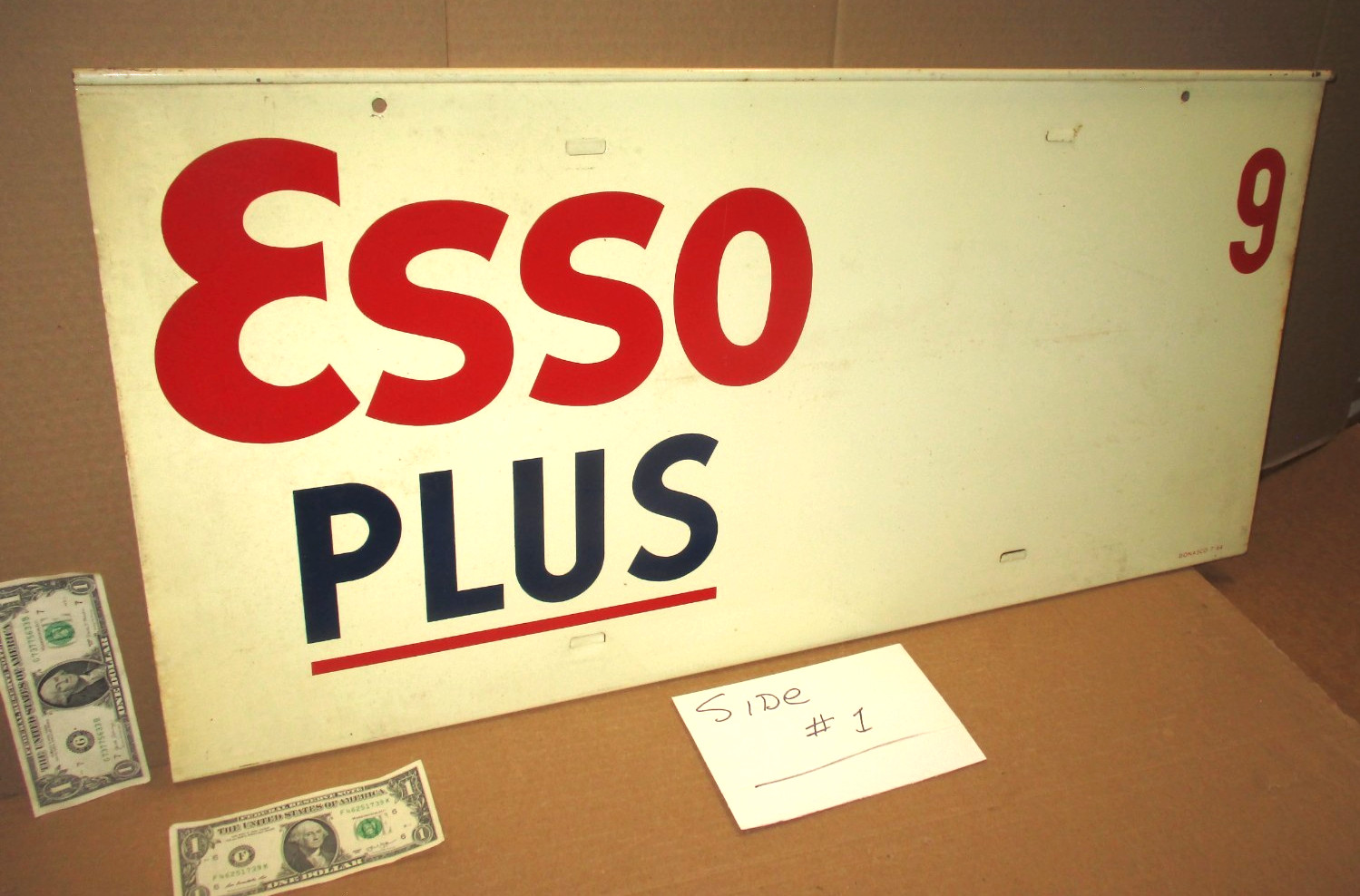 ESSO Gas Oil --Double Sided Swinging Sign OLD - ORIGINAL - VINTAGE Big Heavy 36