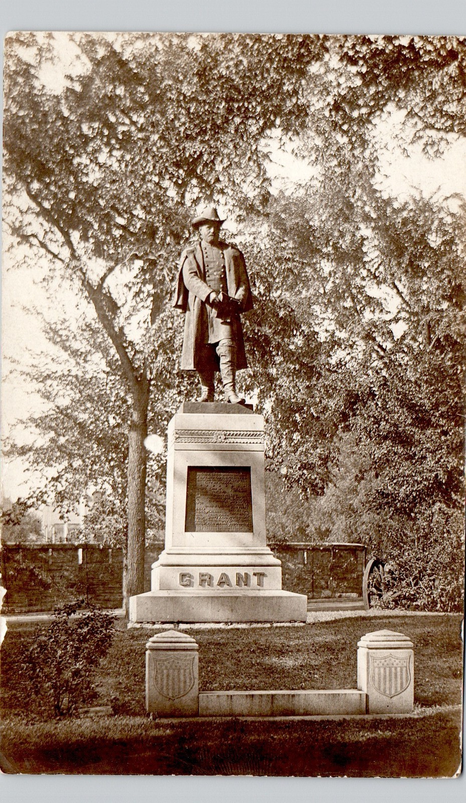 ULYSSES GRANT MONUMENT fort leavenworth ks c1910 postcard real photo rppc kansas