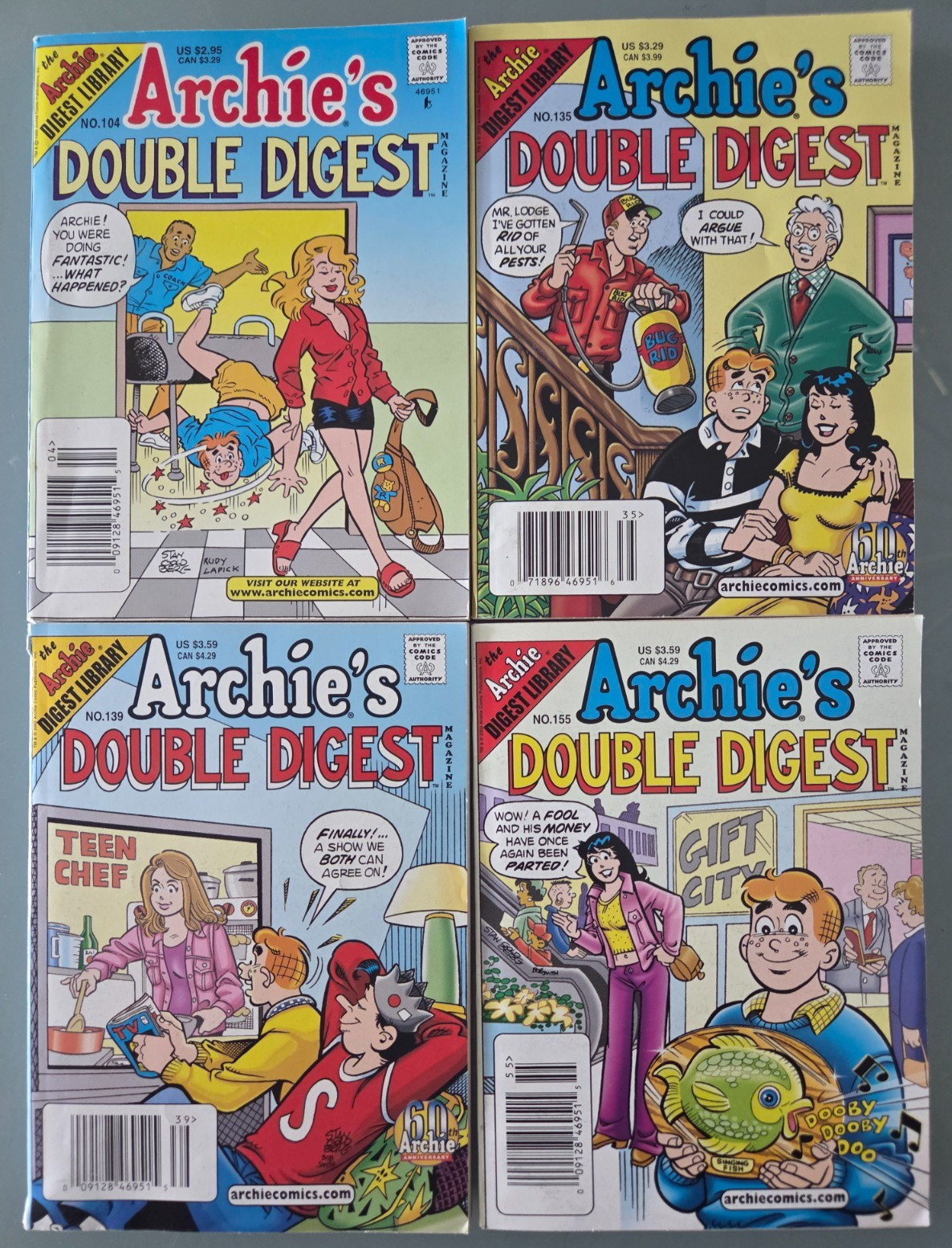 ARCHIE'S DOUBLE DIGEST SET OF 9 COMICS MAGAZINE ARCHIE COMICS BETTY & VERONICA