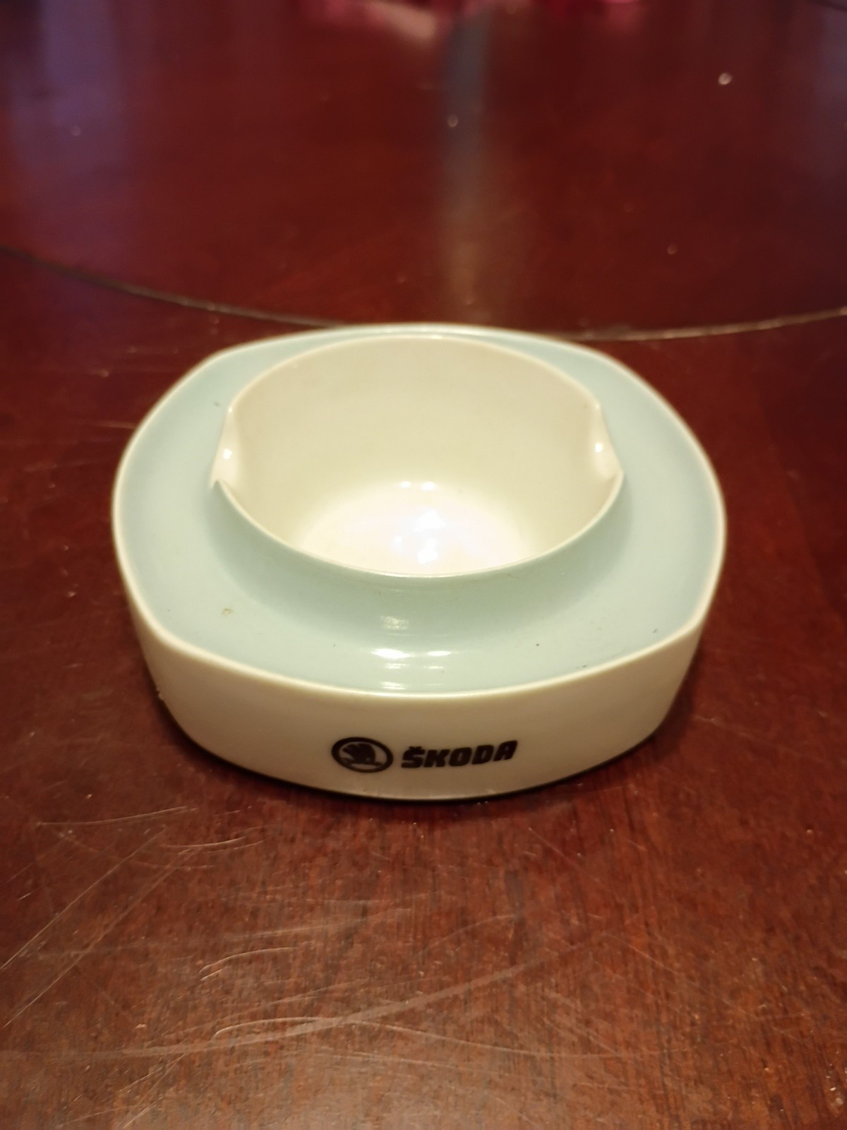 Škoda Porcelain Ashtray Made in Czechoslovakia Vintage Auto Dealer Promo Škoda Porcelain Ashtray Made in Czechoslovakia Vintage Auto Dealer Promo
