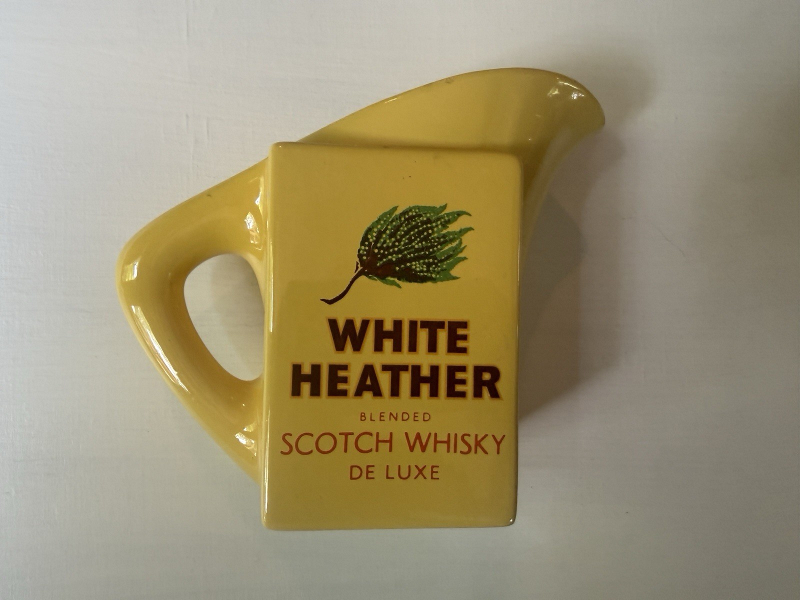 VINTAGE WHITE HEATHER DE-LUXE SCOTCH WHISKY PUB JUG ADVERTISING Made In Italy