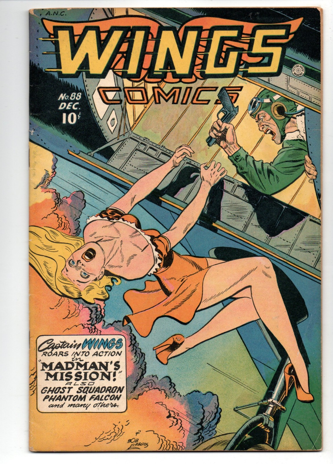WINGS COMICS #88 (1947) - GRADE 6.5 - FICTION HOUSE GOLDEN AGE BOB LUBBERS COVER