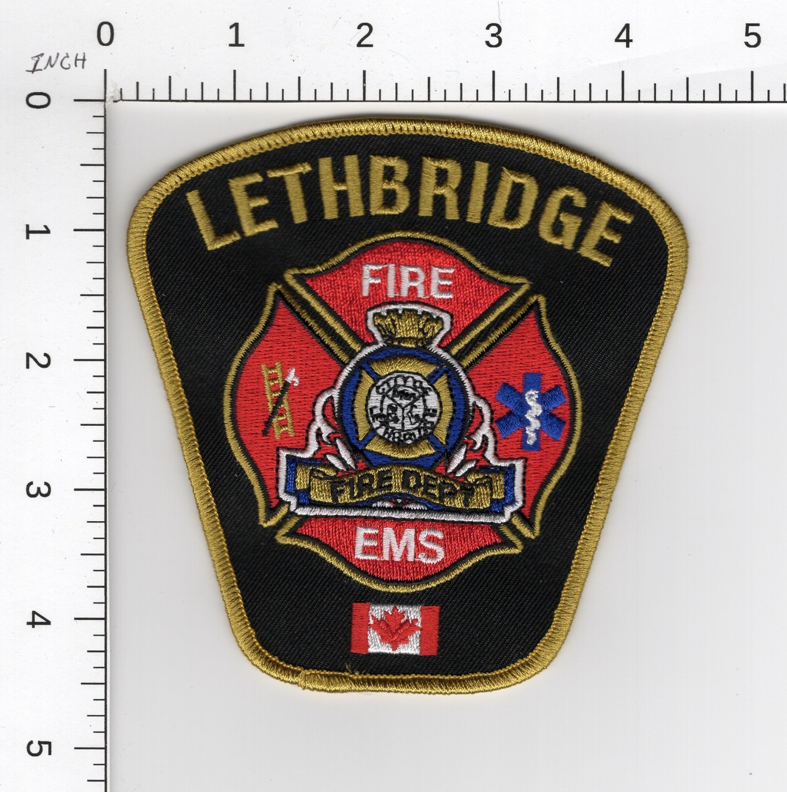 LETHBRIDGE FIRE DEPARTMENT 🔥 ALBERTA CANADA EMS FIREFIGHTING RESCUE PATCH