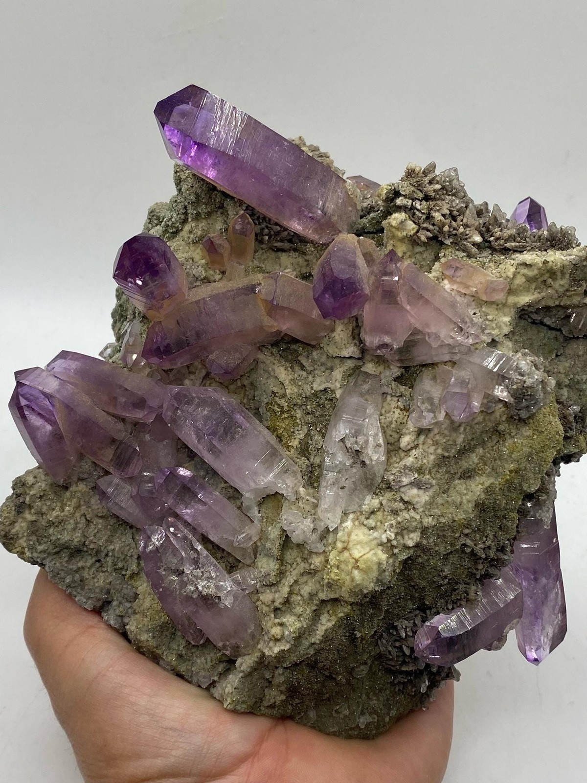 XL Vera Cruz Amethyst Cluster on Calcite XL Vera Cruz Amethyst Cluster on Calcite