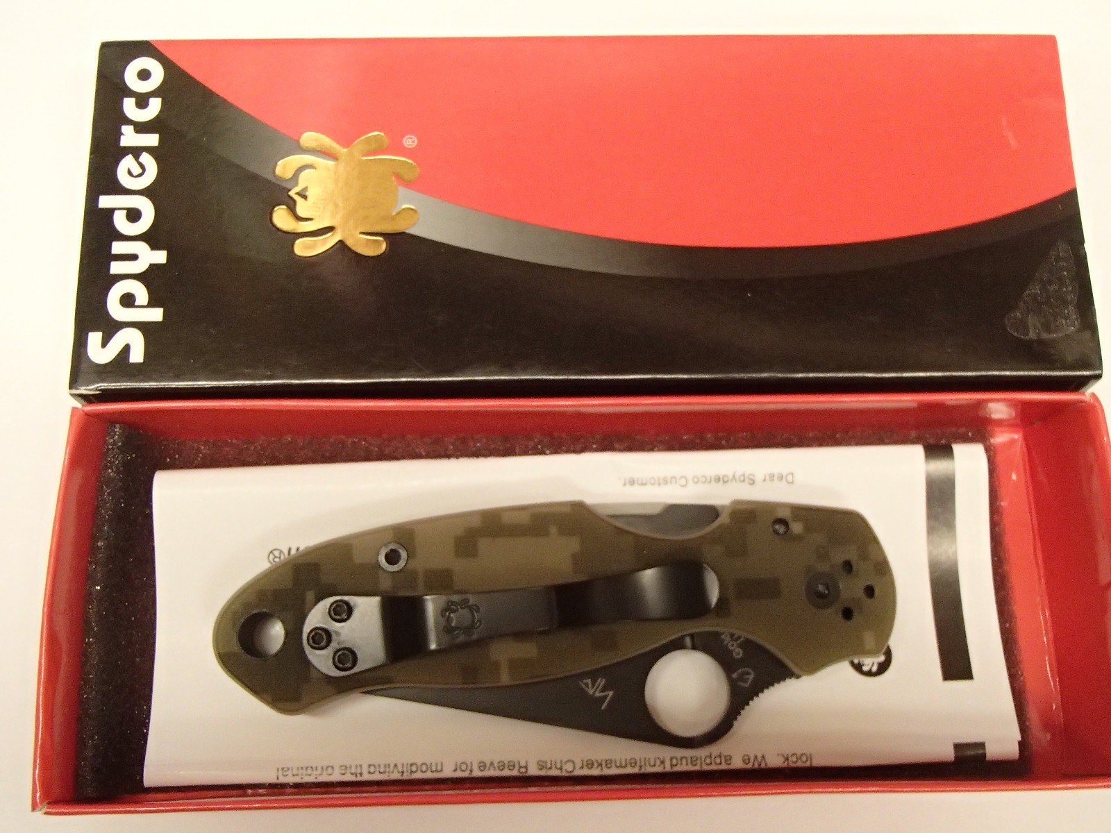 Spyderco Para 3 C223GPCMOBK CPM-S45VN DLC Blade Camo G10 USA Folding Knife USA Spyderco Para 3 C223GPCMOBK CPM-S45VN DLC Blade Camo G10 USA Folding Knife USA