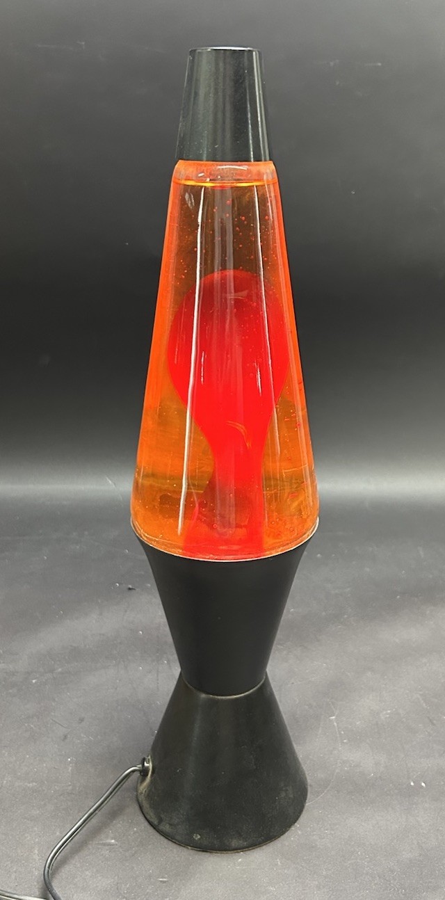 Vintage Lava Lite Red with Clear Black Base