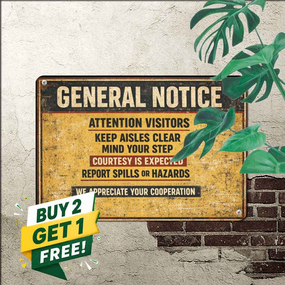 Rustic Public Notice Tin Sign Weatherproof Community Board Metal Wall Decor