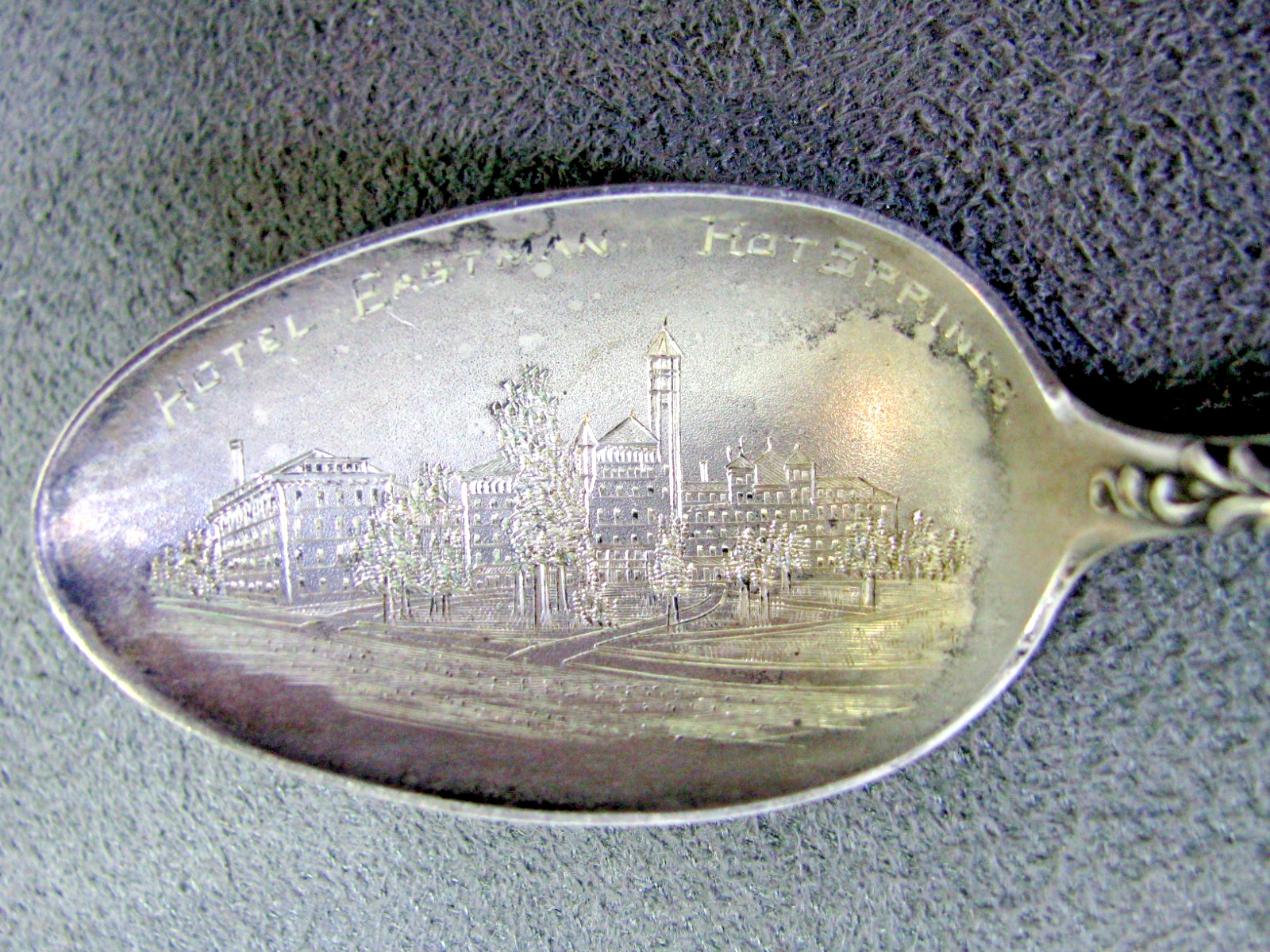 Excellent Sterling Silver Hotel Eastman Souvenir Coffee Spoon Hot Springs