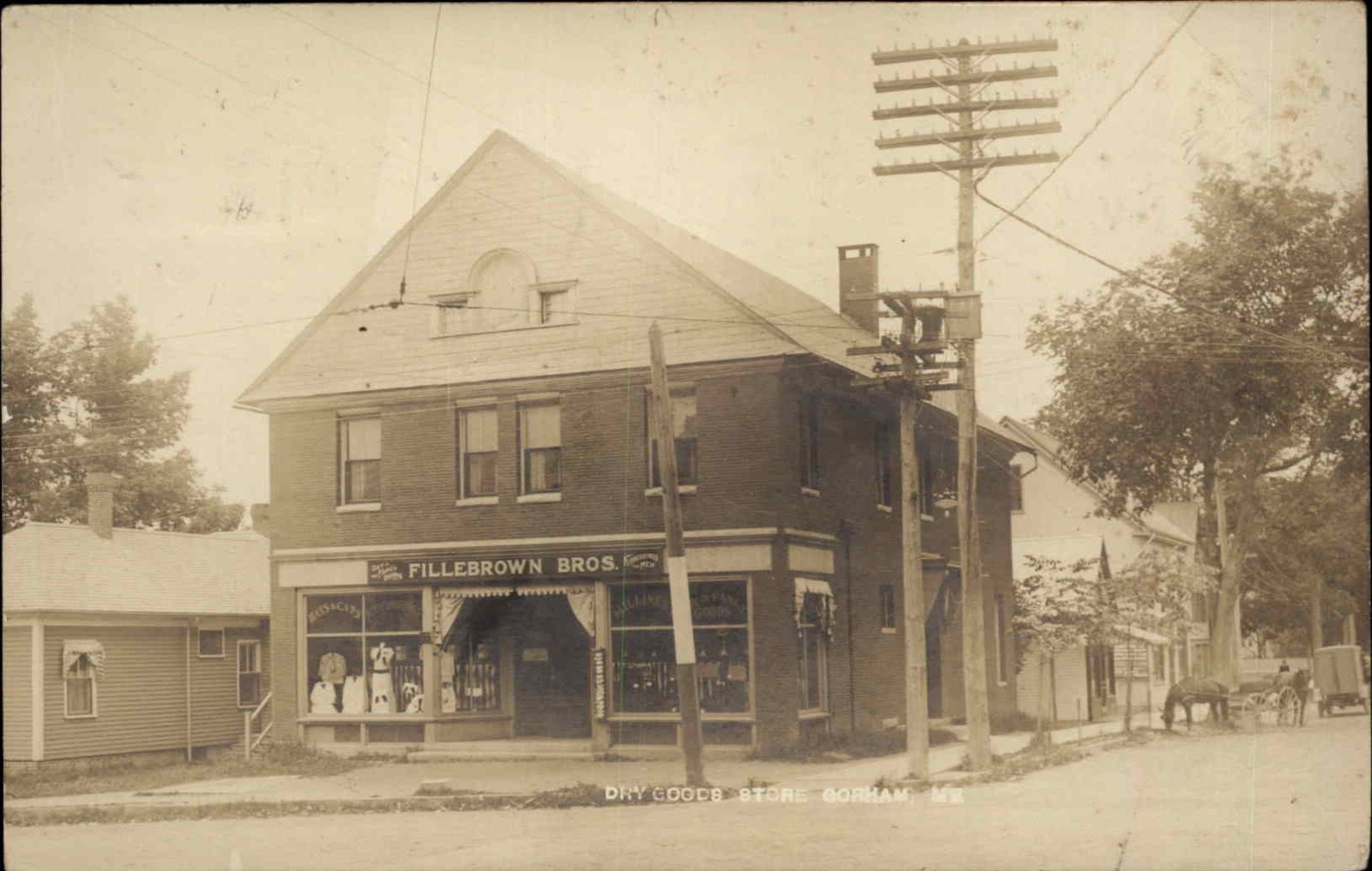 GORHAM MAINE ME Fillebrown Bros Storefront Antique RPPC Real Photo Postcard