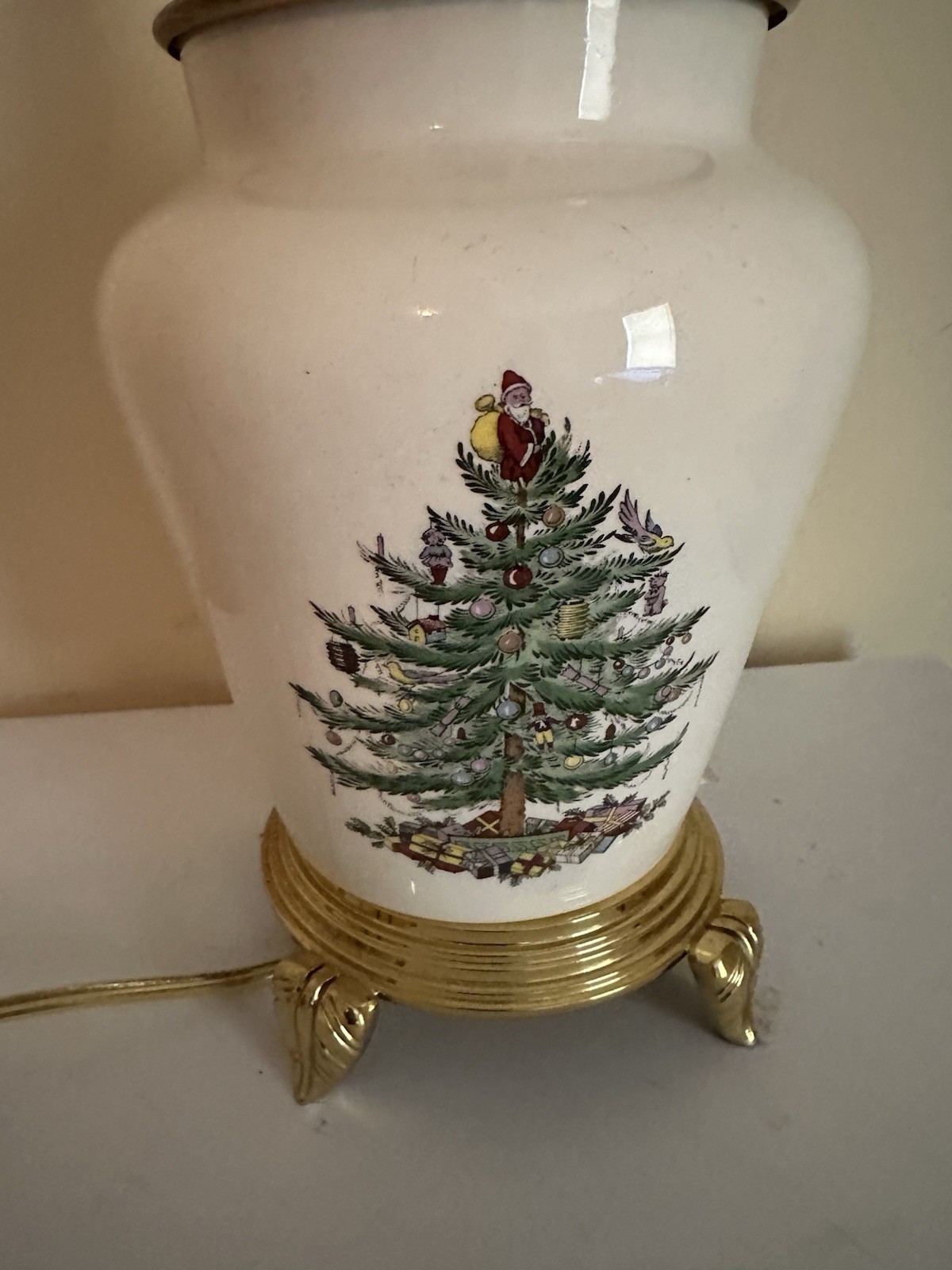 Vtg Spode Christmas Tree Porcelain Table Lamp Made England (No Shade) Vtg Spode Christmas Tree Porcelain Table Lamp Made England (No Shade)
