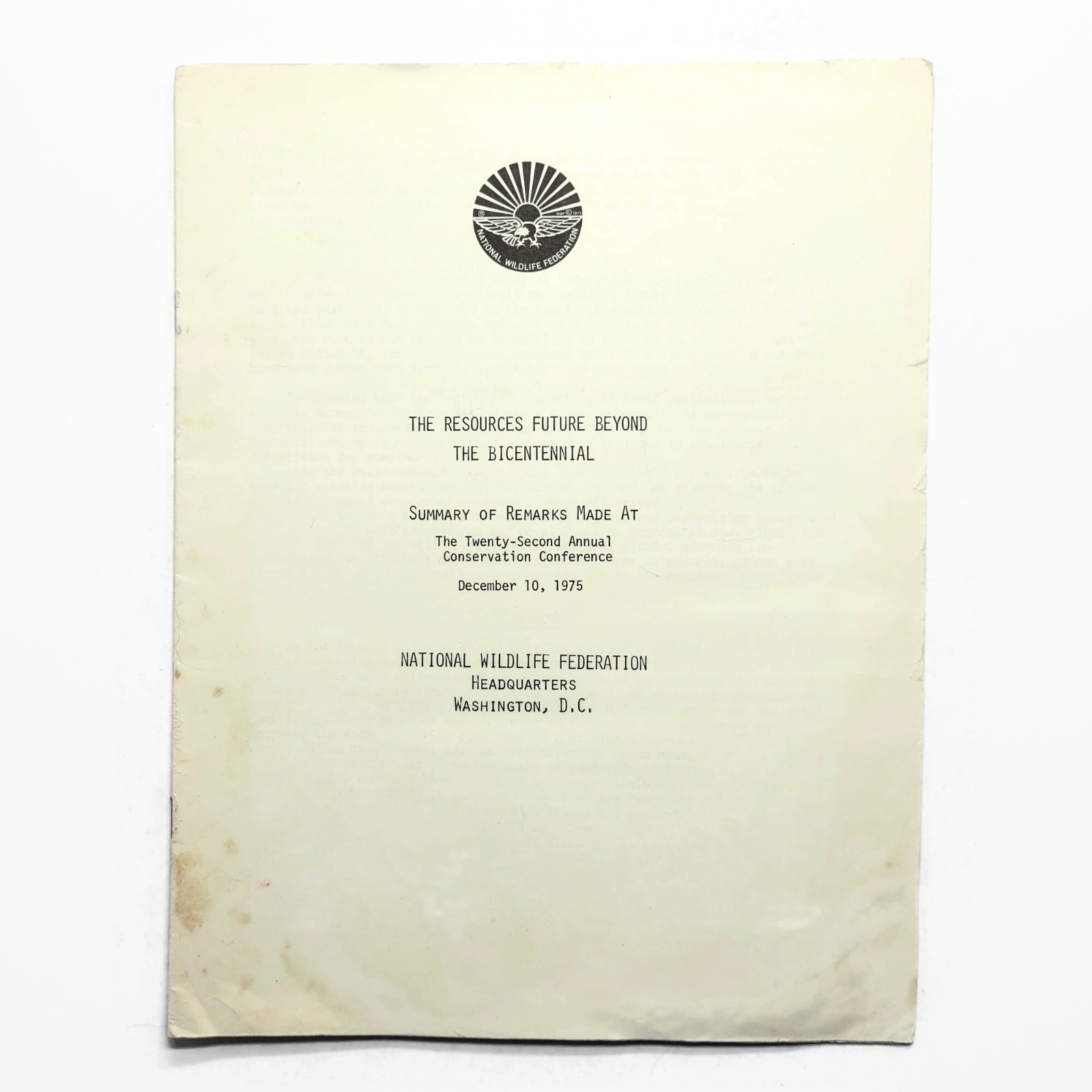 1975 National Wildlife Federation NWF Conservation Conference - Stewart Udall
