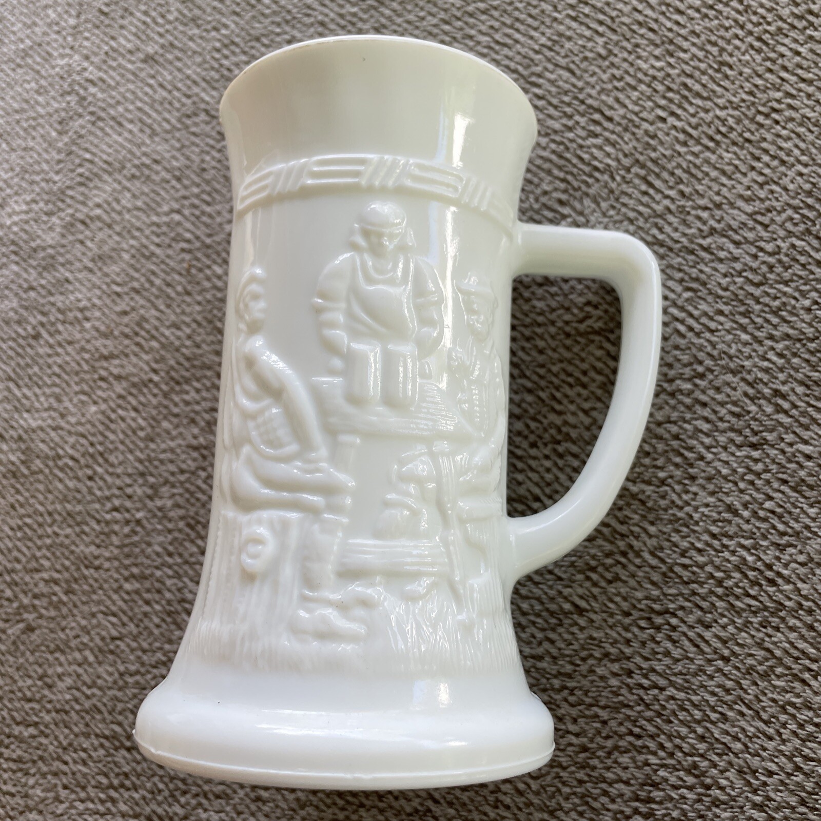 Federal Milk Glass Beer Stein Coffee Mug Tankard 3D 6\