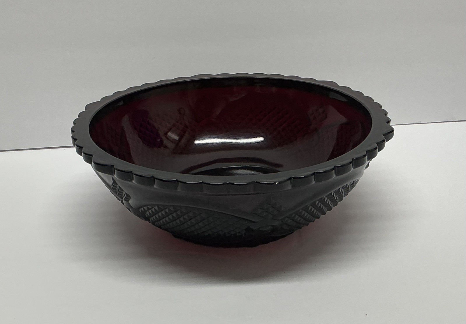 Vintage AVON 1876 Cape Cod Collection Ruby Red Serving Bowl
