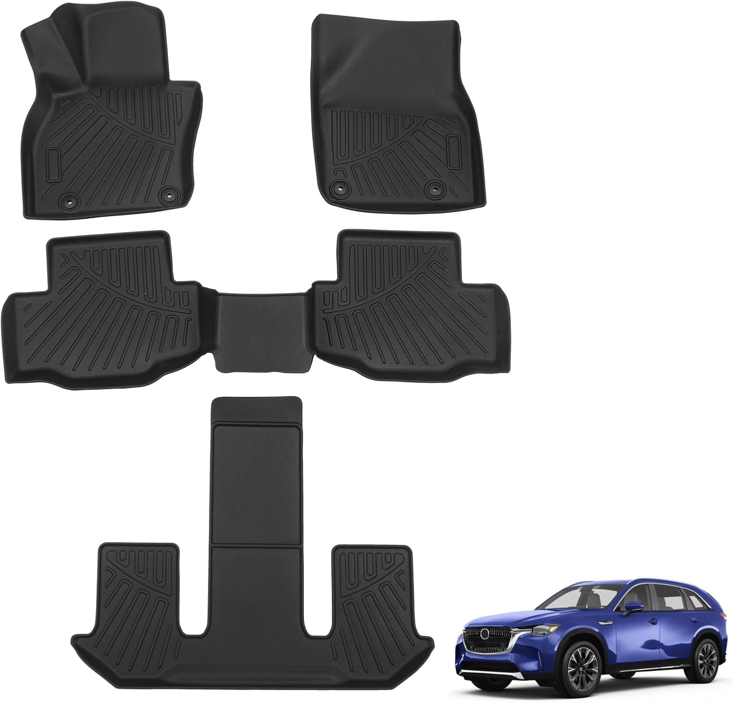 Powerty Floor Mats for 2024 2025 2026 Mazda CX-90 CX90 PHEV (Plug in Hybrid) ...