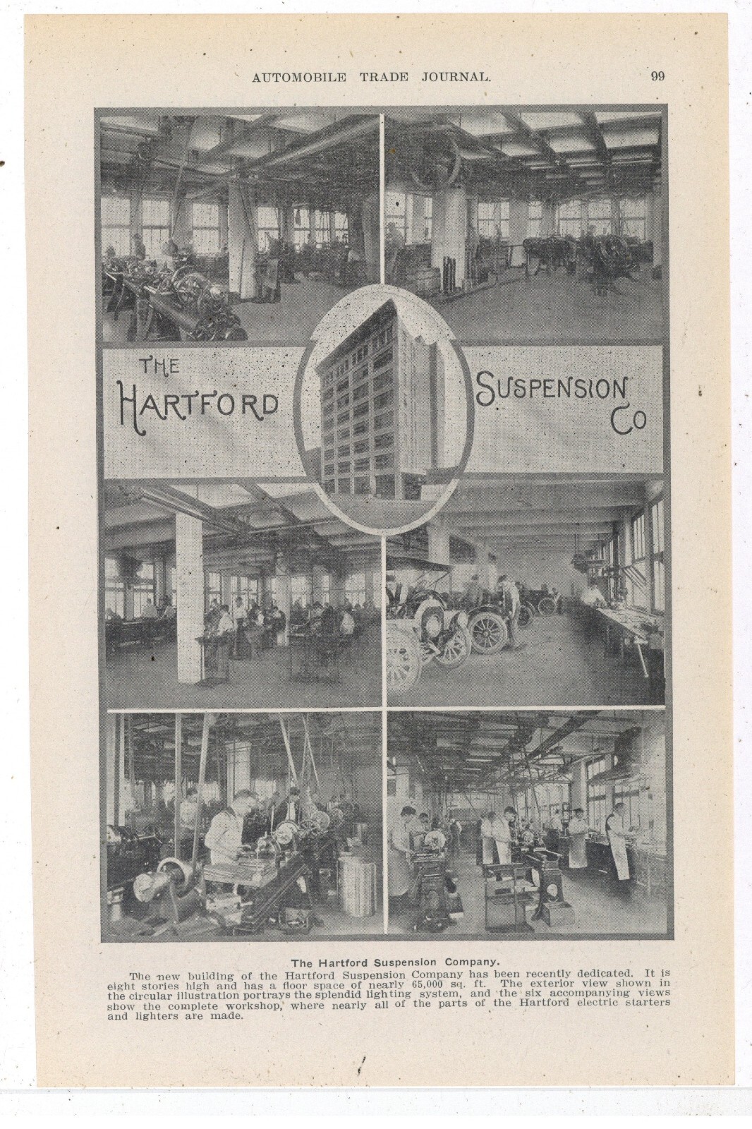 1913 Hartford Suspension Co. Pics & Caption: Interior Factory Pics - Connecticut 1913 Hartford Suspension Co. Pics & Caption: Interior Factory Pics - Connecticut