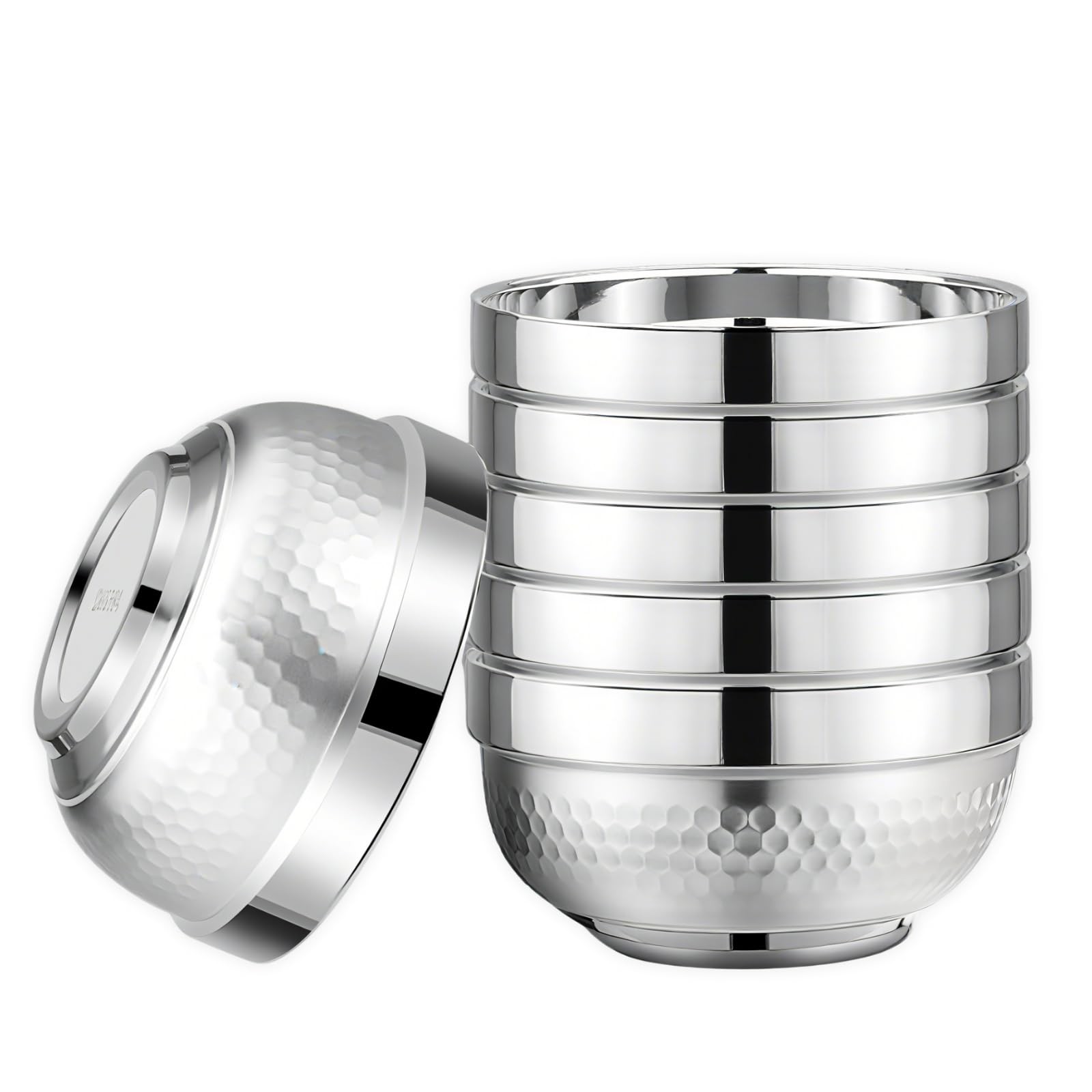 ZENFUN 6 Pack 18/8 Stainless Steel Bowls, 17 Oz Soup Bowl 17 FL OZ, Silver ZENFUN 6 Pack 18/8 Stainless Steel Bowls, 17 Oz Soup Bowl 17 FL OZ, Silver
