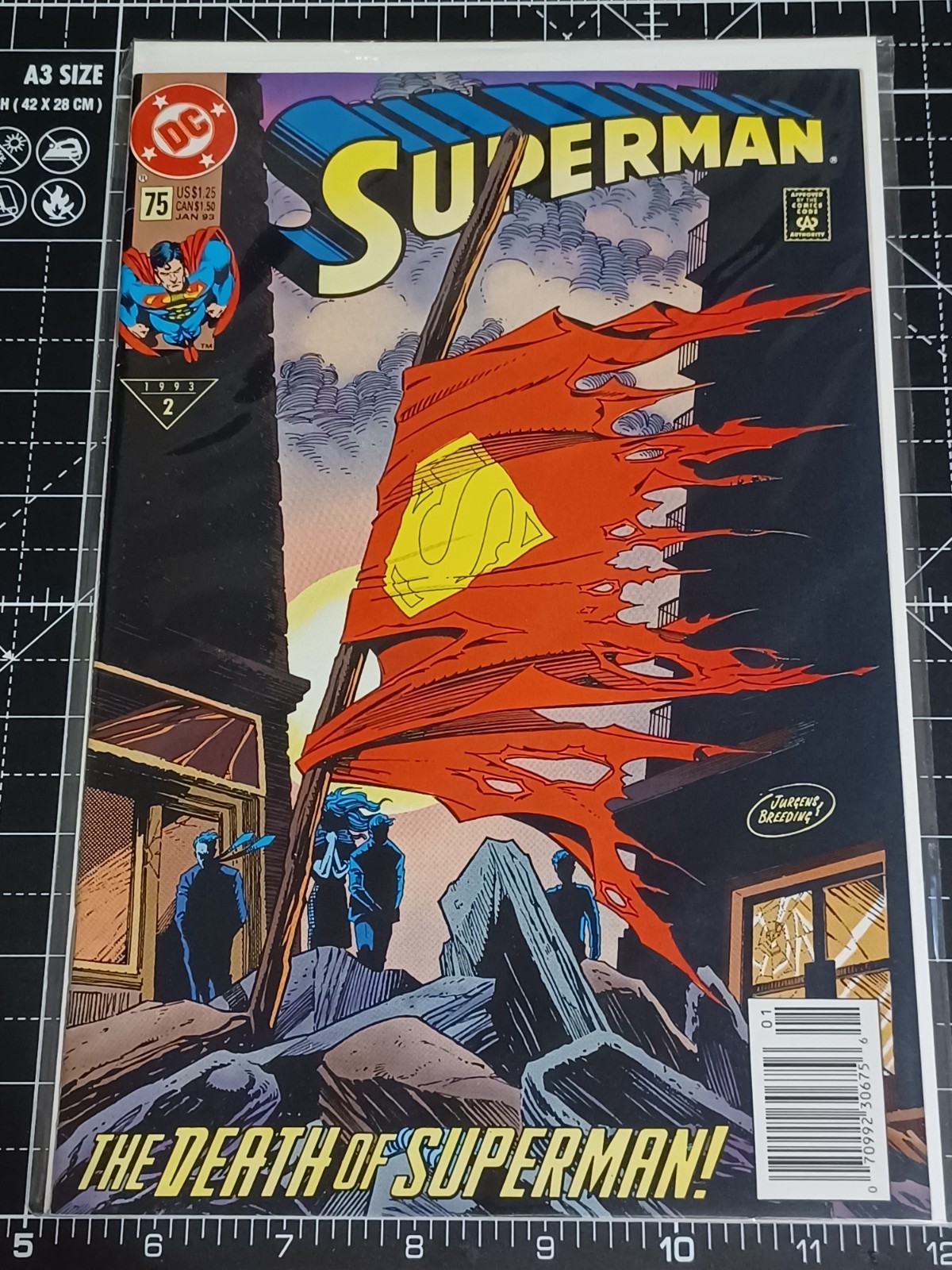 SUPERMAN #75 1993 DC - Death of Superman First 1st Print Newsstand