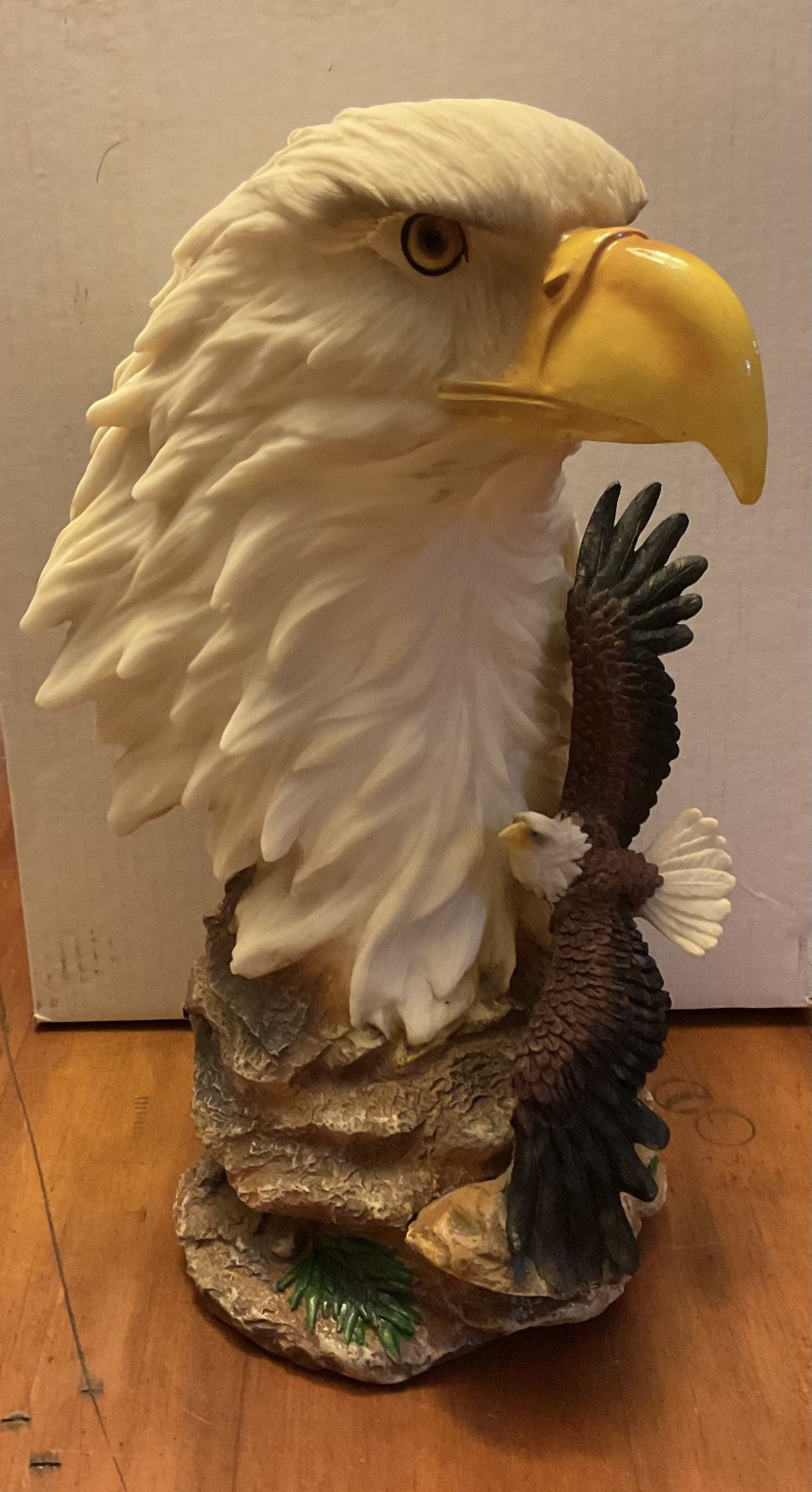 Bald Eagle Head Bust Soaring Eagle Resin Sculpture Wildlife Patriotic Decor 14\
