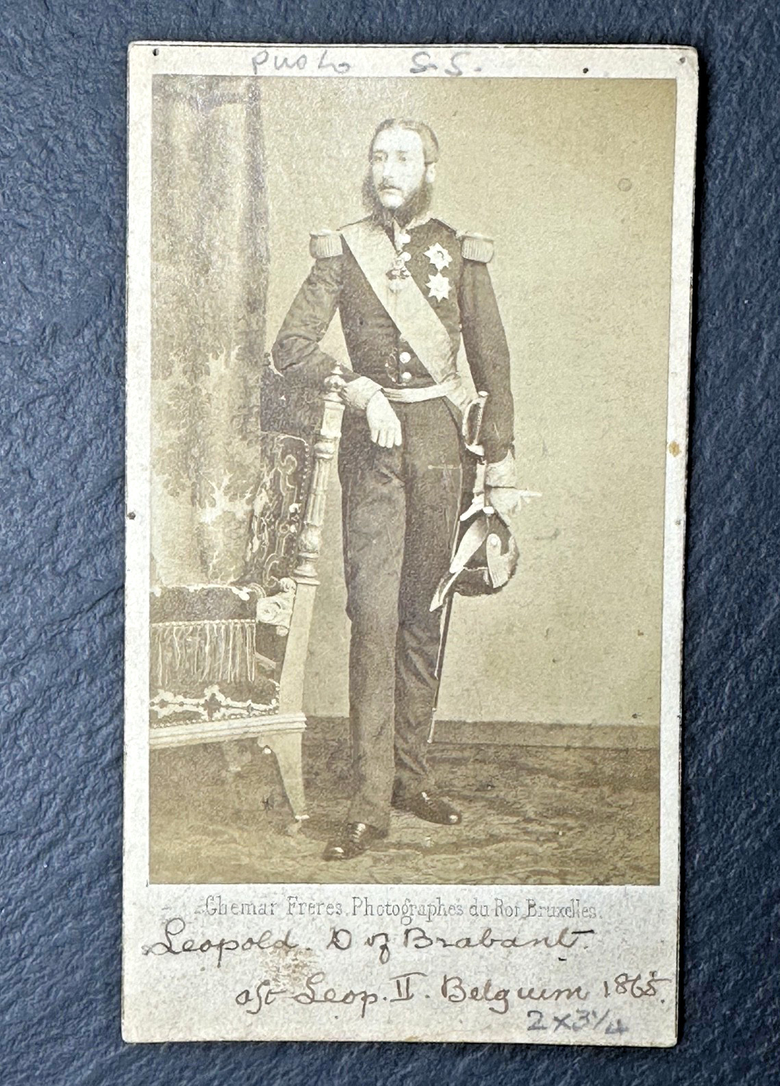 1860\'s CDV CARTE DE VISITE OF LEOPOLD II DUKE OF BRABANT BELGUIM, GHEMAR  USP47