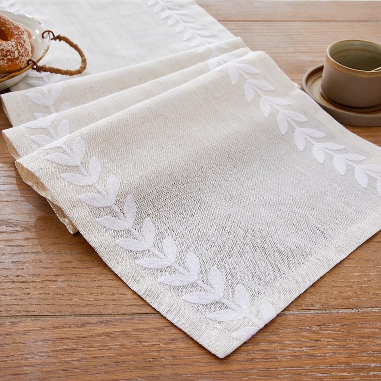Wracra Embroidered Table Runner, White Table Runners 72 Inches Long White/Cream Wracra Embroidered Table Runner, White Table Runners 72 Inches Long White/Cream