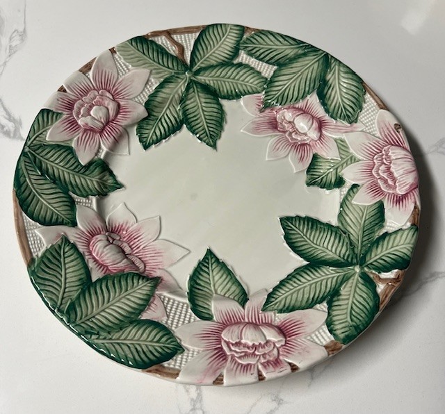 Fitz & Floyd Tropical Hibiscus Flower Large Serving Plate 1989 12.75\