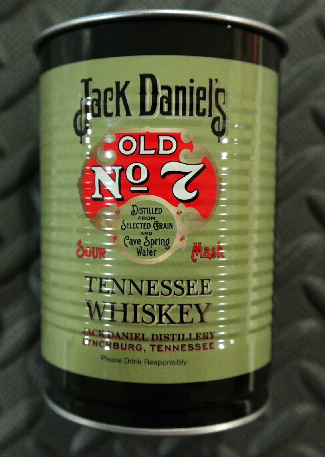 Jack Daniel's Tennessee Whiskey Old No. 7 Legacy Tin Can Cup New Lynchburg Green