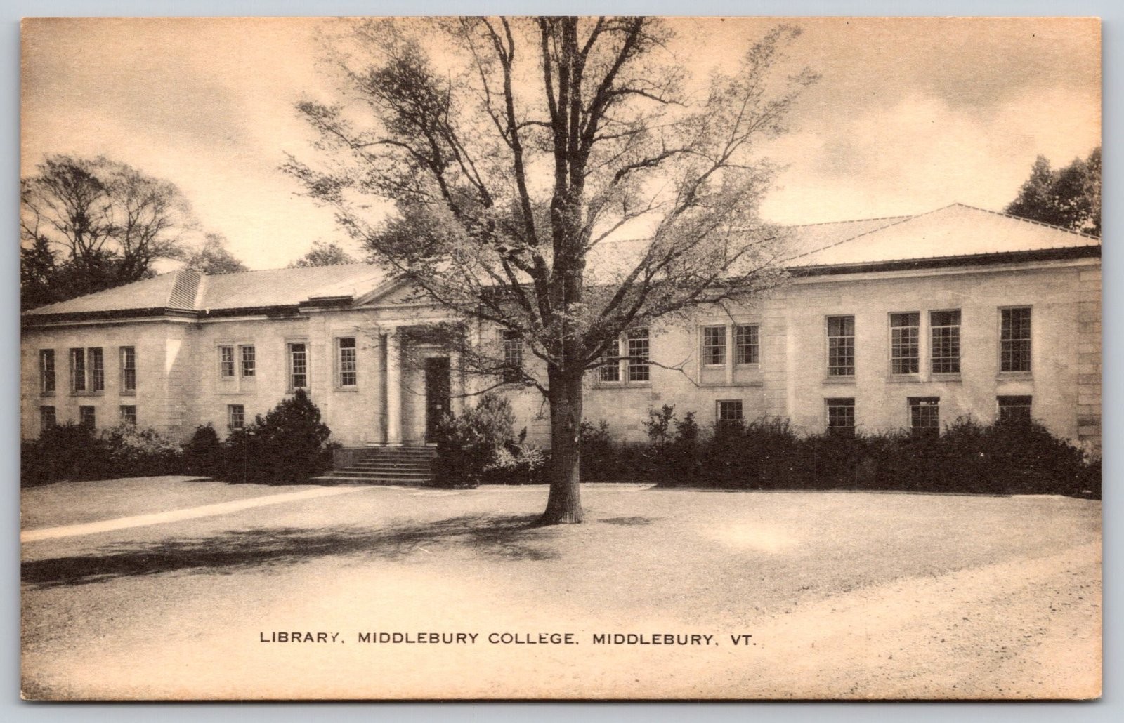 Middlebury Vermont Middlebury College Library Artvue Postcard PC459