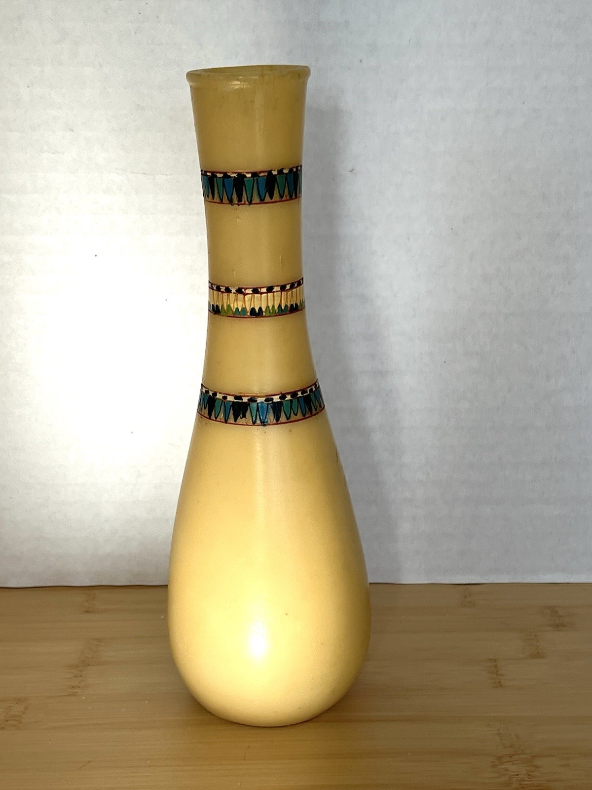 Artisans Guild International Egyptian Flask E183 Cultured Onyx 9” Vase AGI TCI 
