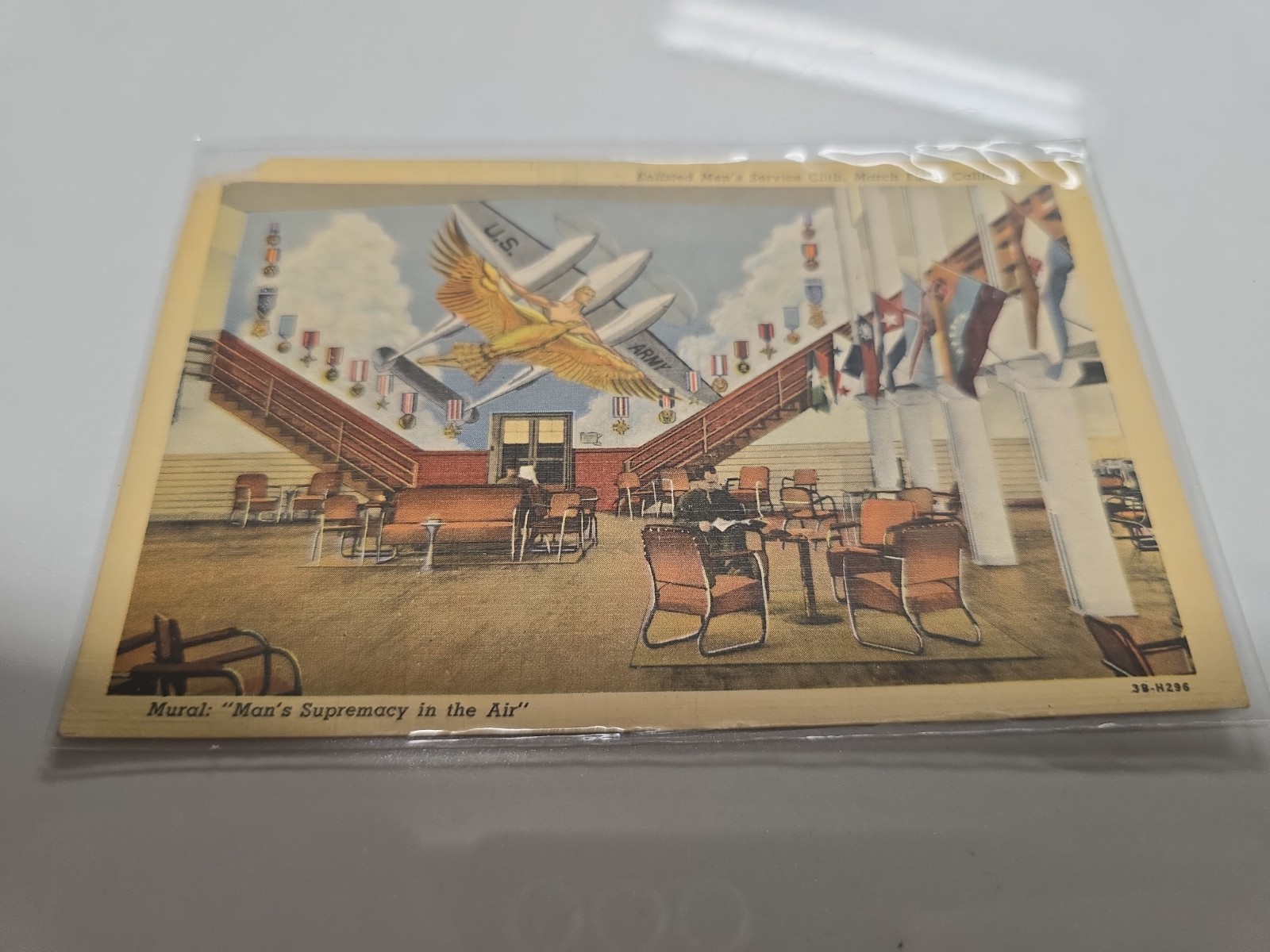 Vintage California Postcard MARCH FIELD Officers Club 1930s