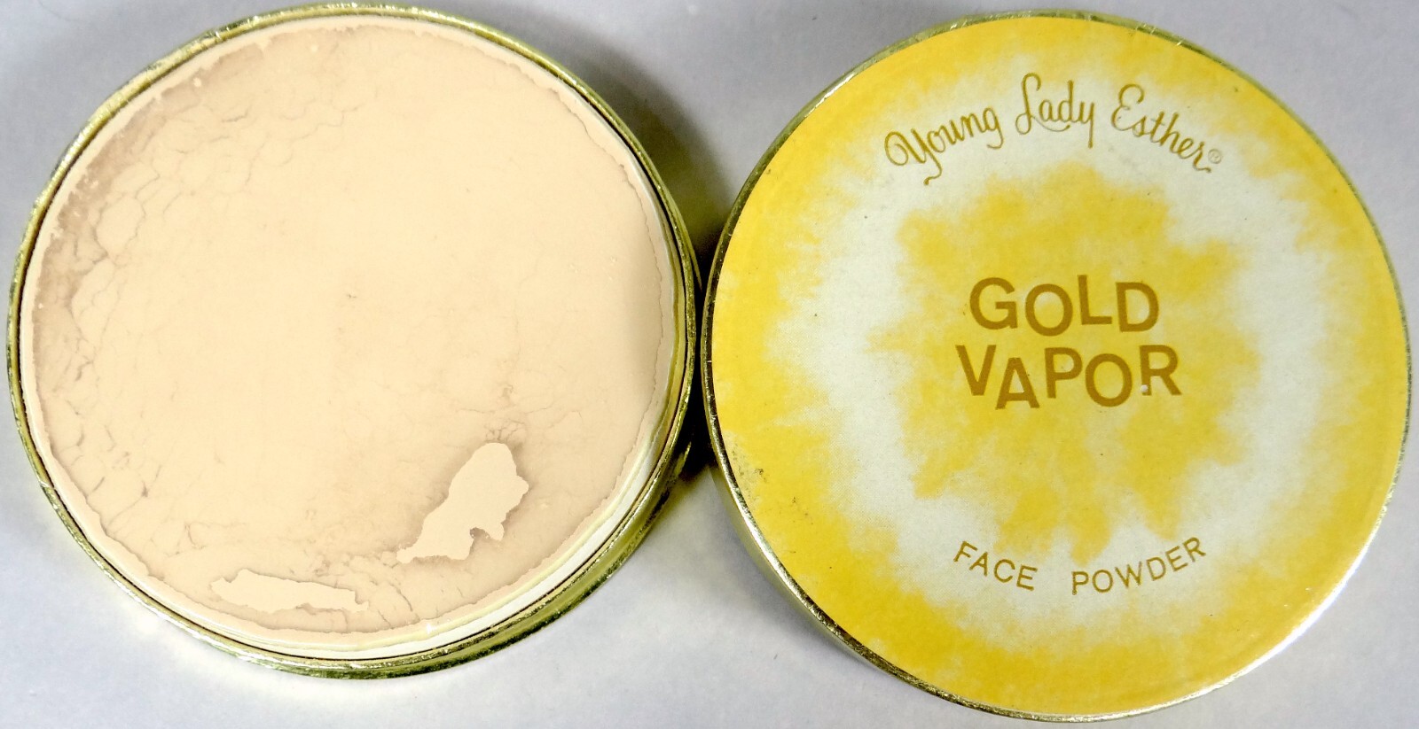 Vintage MakeUp Young Lady Esther Gold Vapor Face Powder 1950s 1.06 oz New Sealed