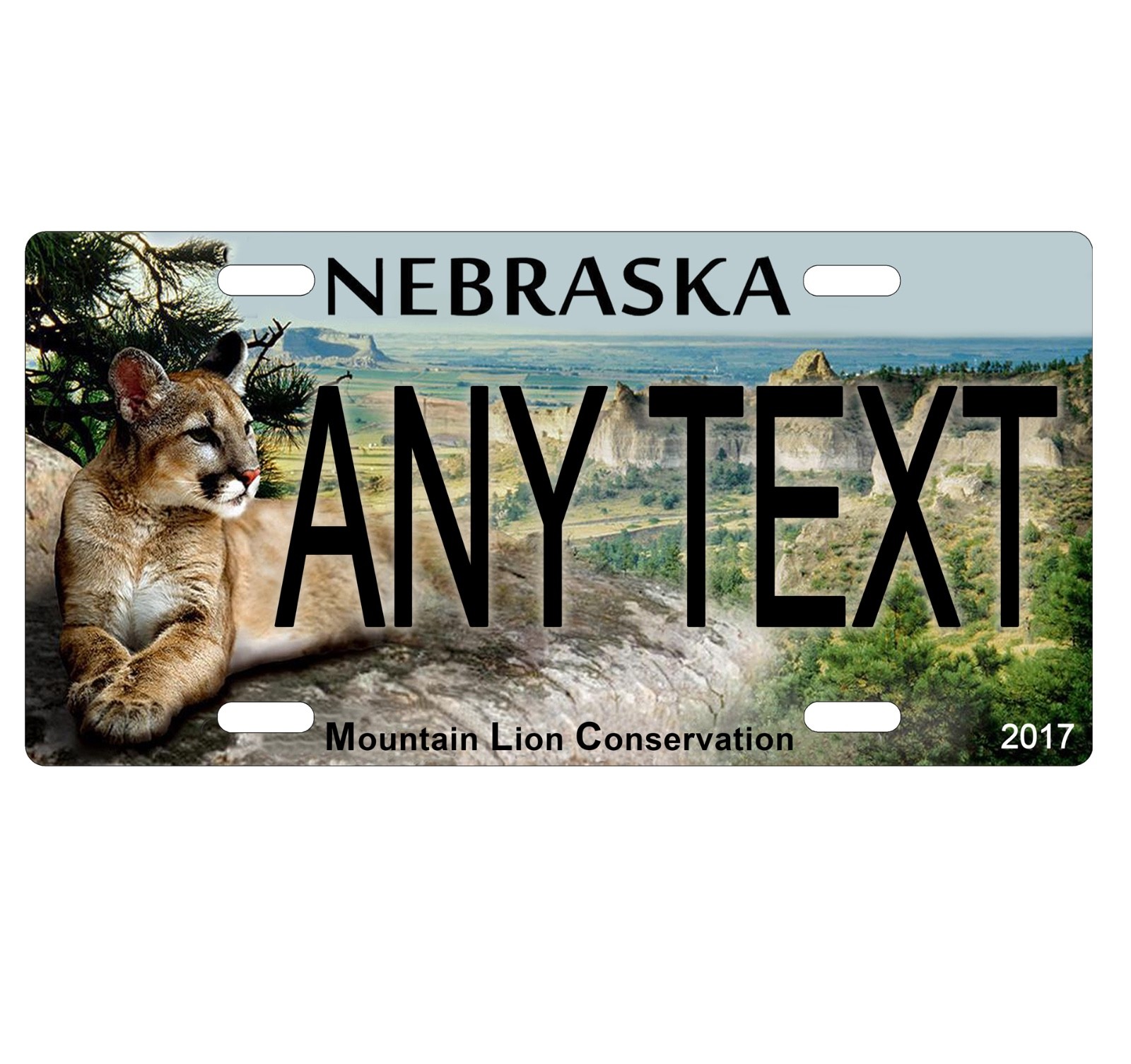 Novelty, Personalized State License Plates-Nebraska 3. Three Sizes Available