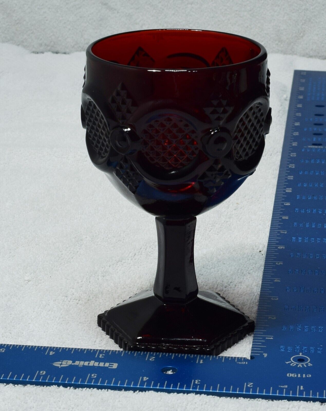 Vintage 70s Avon Cape Cod Ruby Red collectible Water goblet