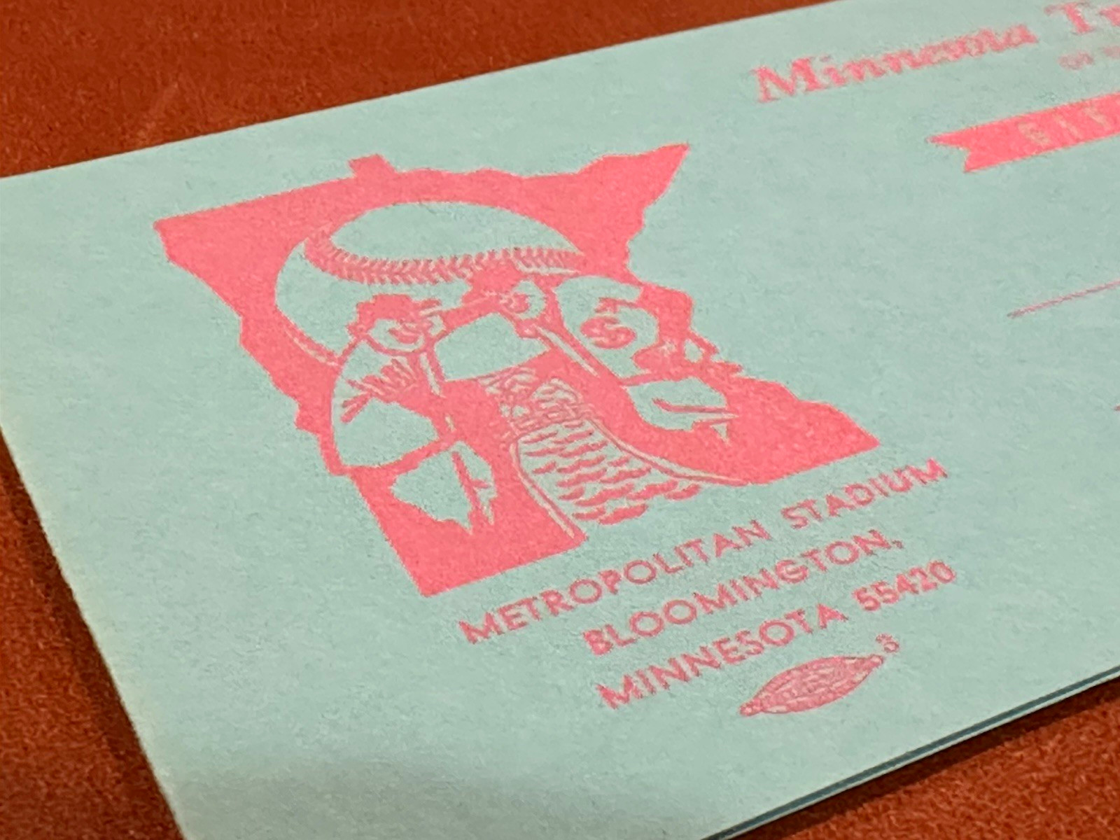 Minnesota Twins VINTAGE Gift Certificate Metropolitan Stadium Bloomington MN