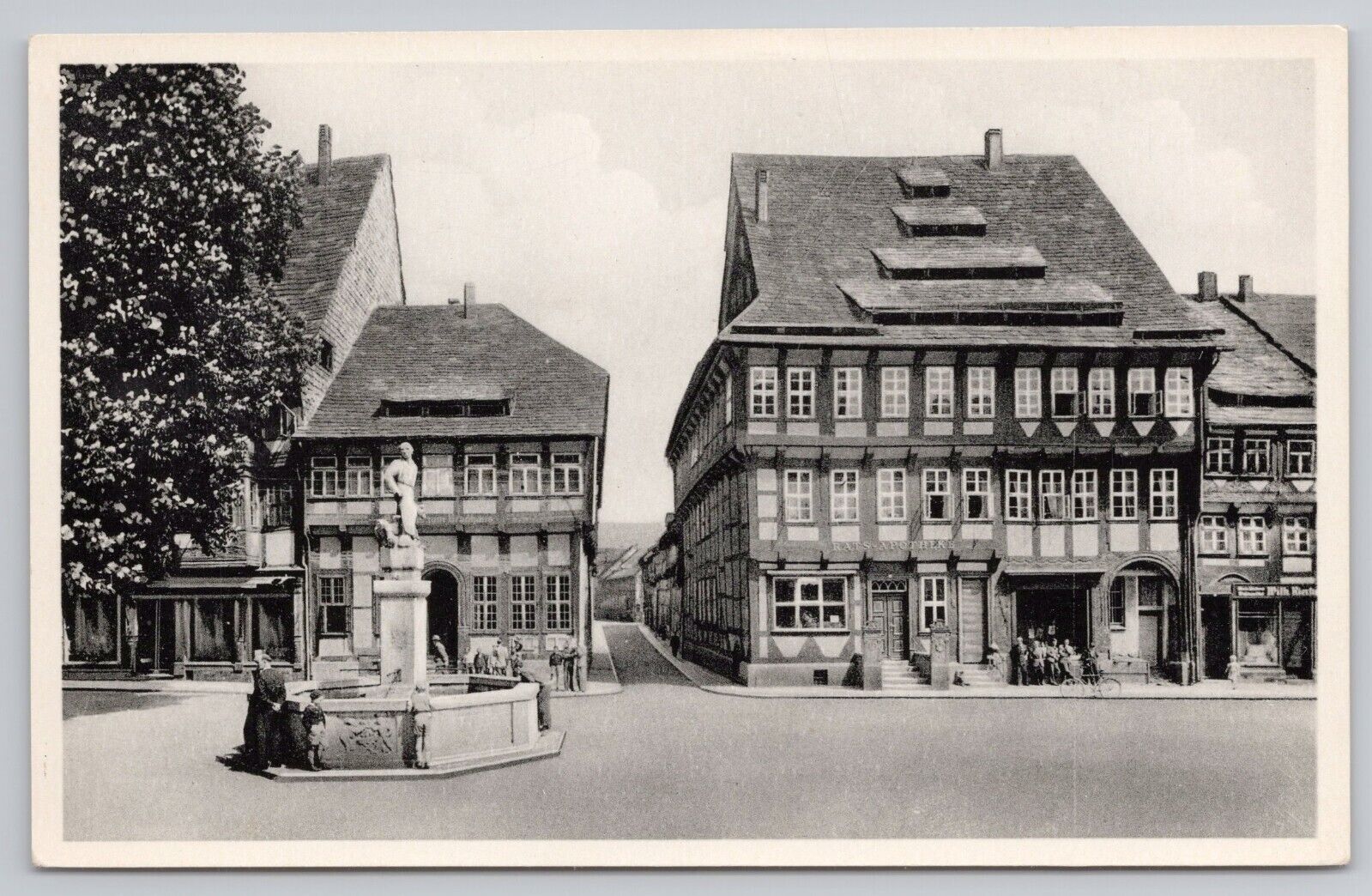 Einbeck Rats-Apotheke und Brodhaus (Town Pharmacy) Germany RPPC Photo Postcard