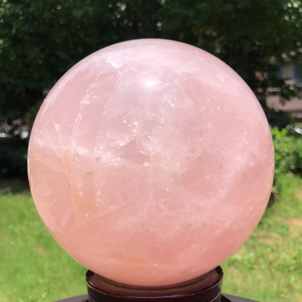 11.19LB Large Natural Pink Rose Quartz Sphere Crystal Ball Reiki Mineral Healing