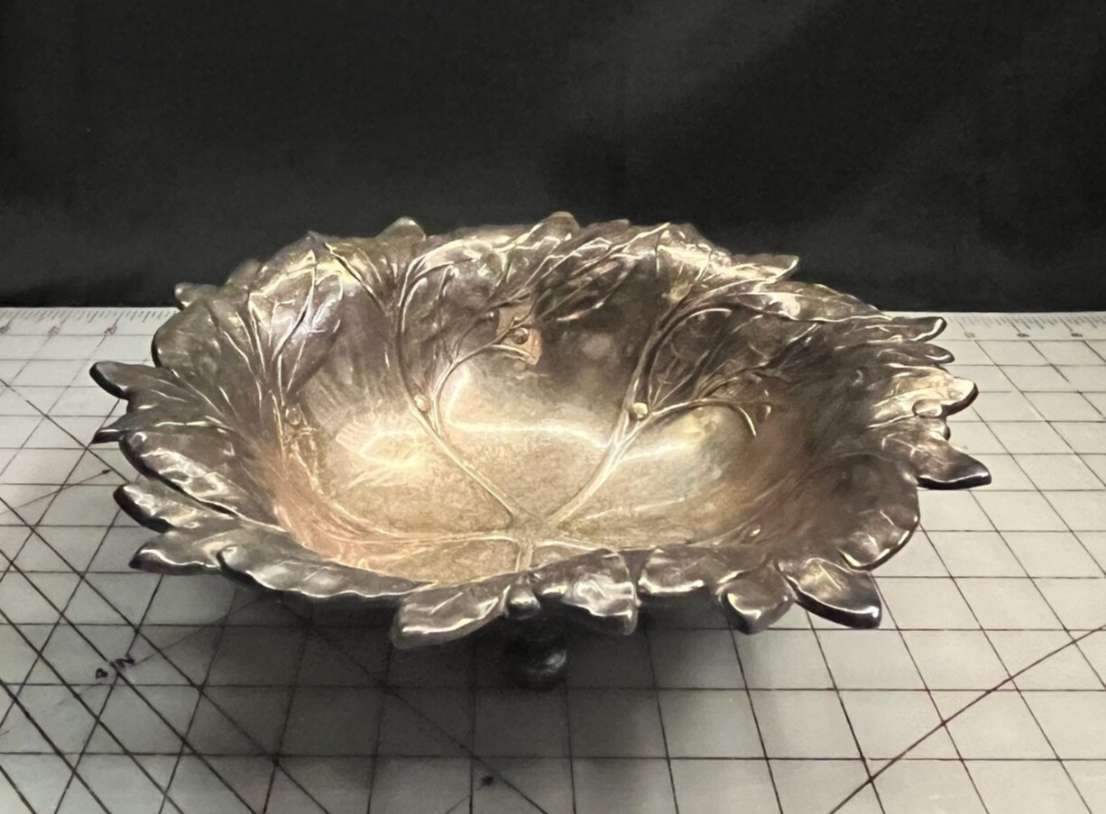 Vintage / Antique Silver WMF German Leaf Design Bowl ~ 10\