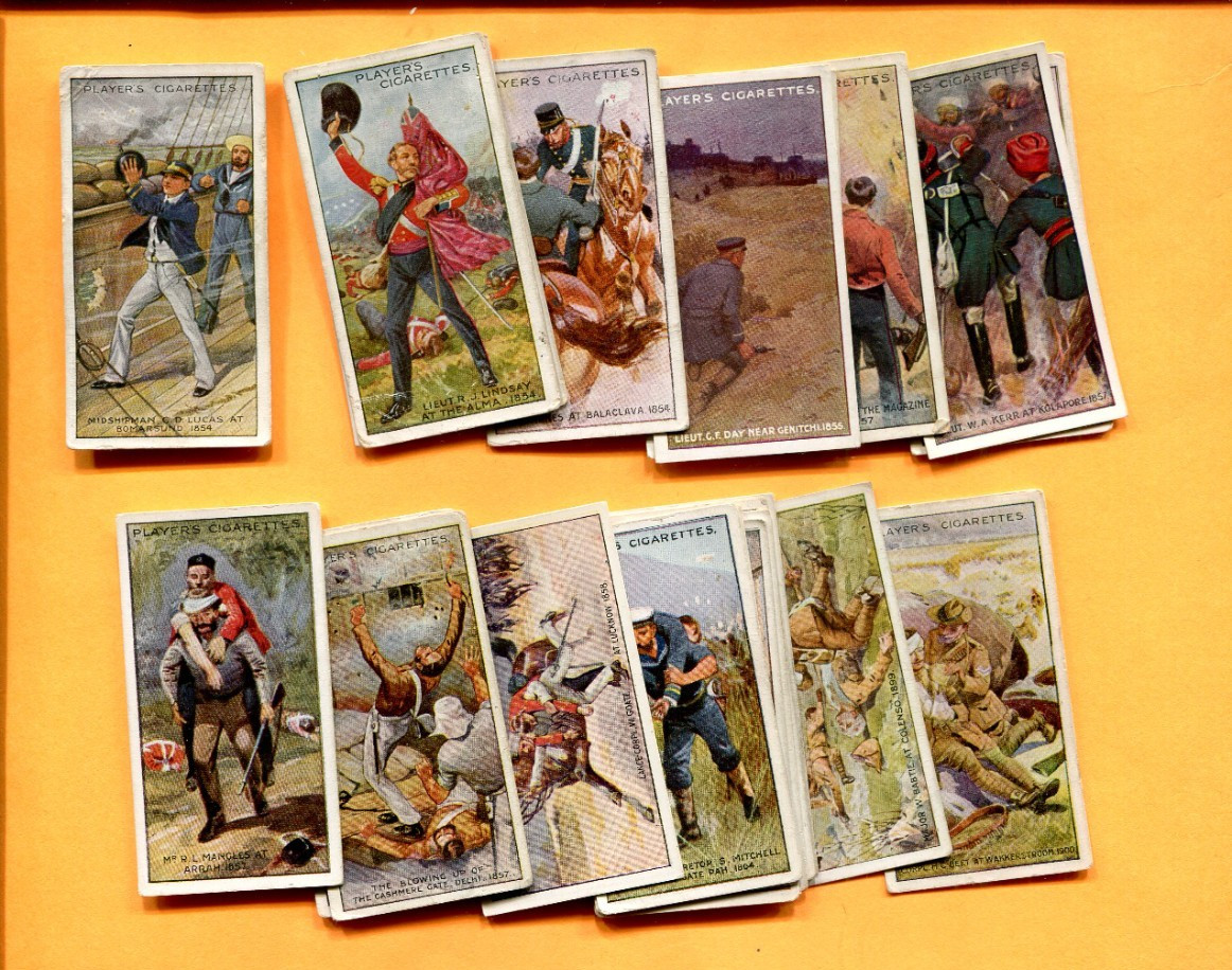 1914 JOHN PLAYER & SONS VICTORIA CROSS 25 DIFFERENT TOBACCO CARD SET GOOD