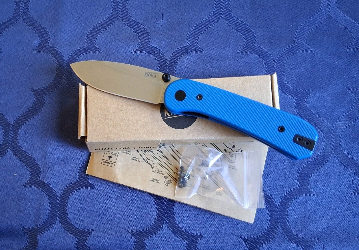 *NICE*🔥 KNAFS LANDER - Folding Pocket Knife W/Blue G10 Handle & SW D2 Blade 