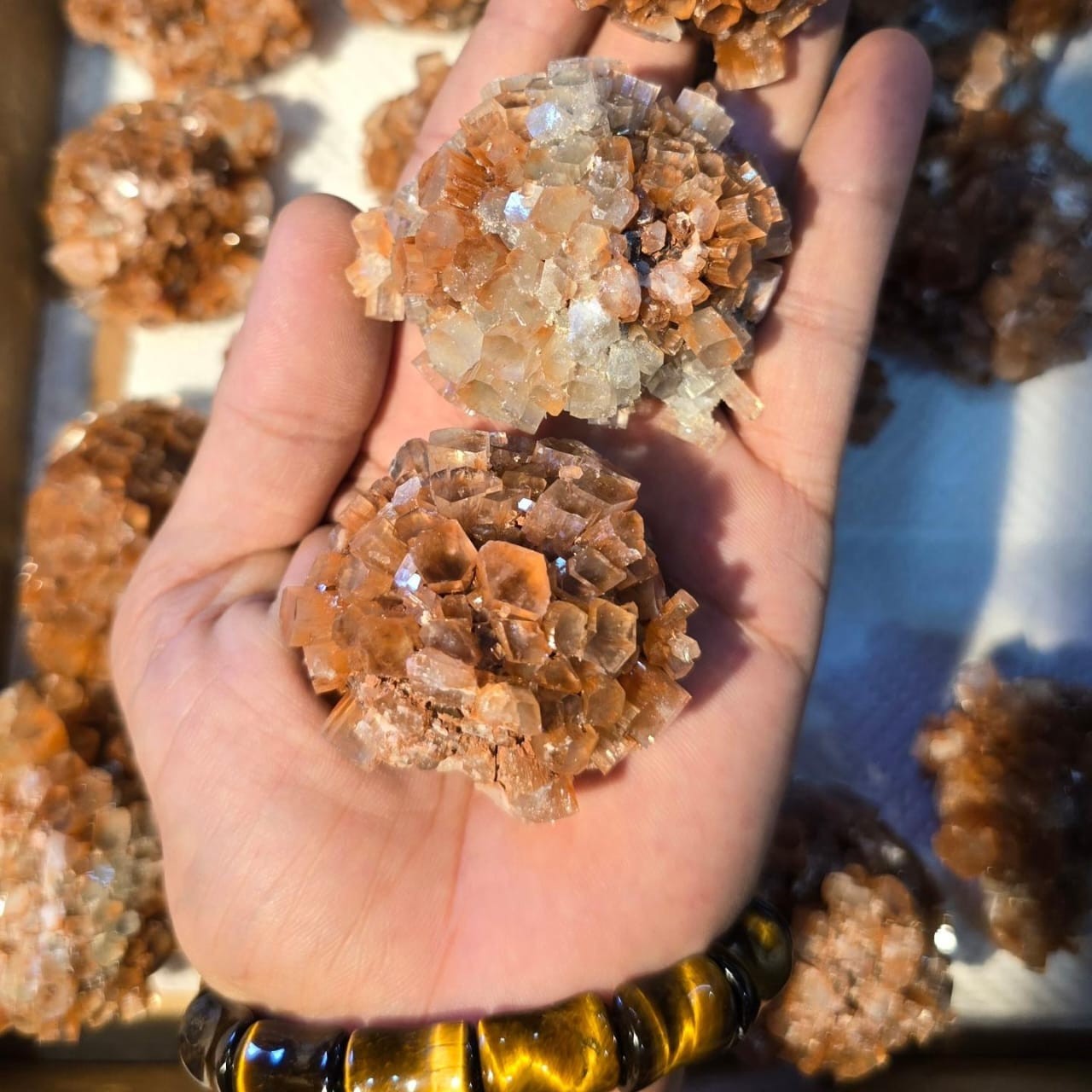 2Pcs Set Aragonite Star Crystal Cluster Healing Crystal Stone For Home Decor