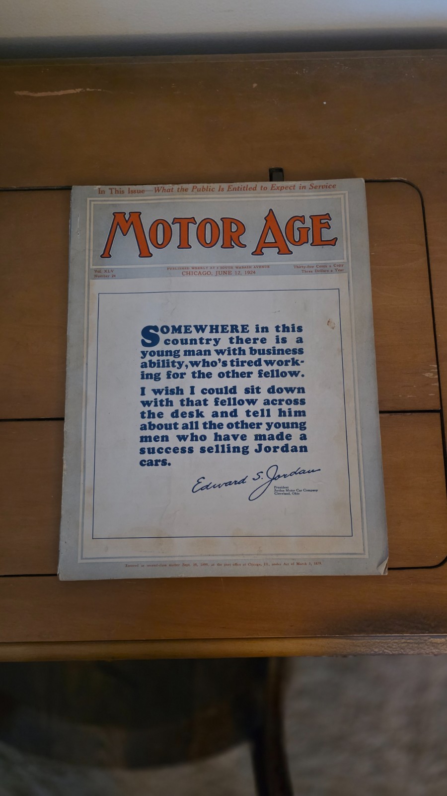 Antique Motor Age Collectors Magazine 1924