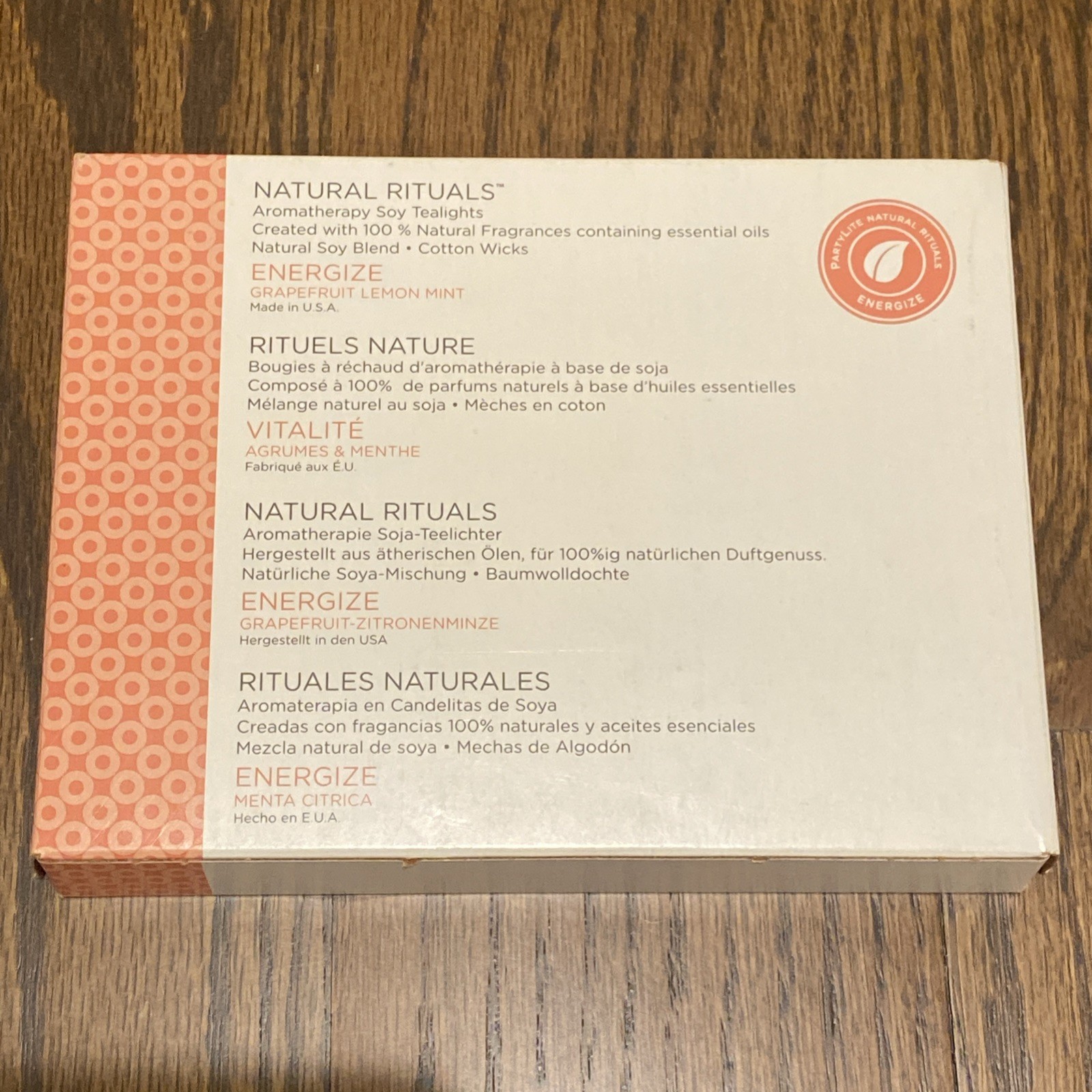 PartyLite Universal Tealights Aromatherapy Soy Grapefruit Lemon Mint Energize