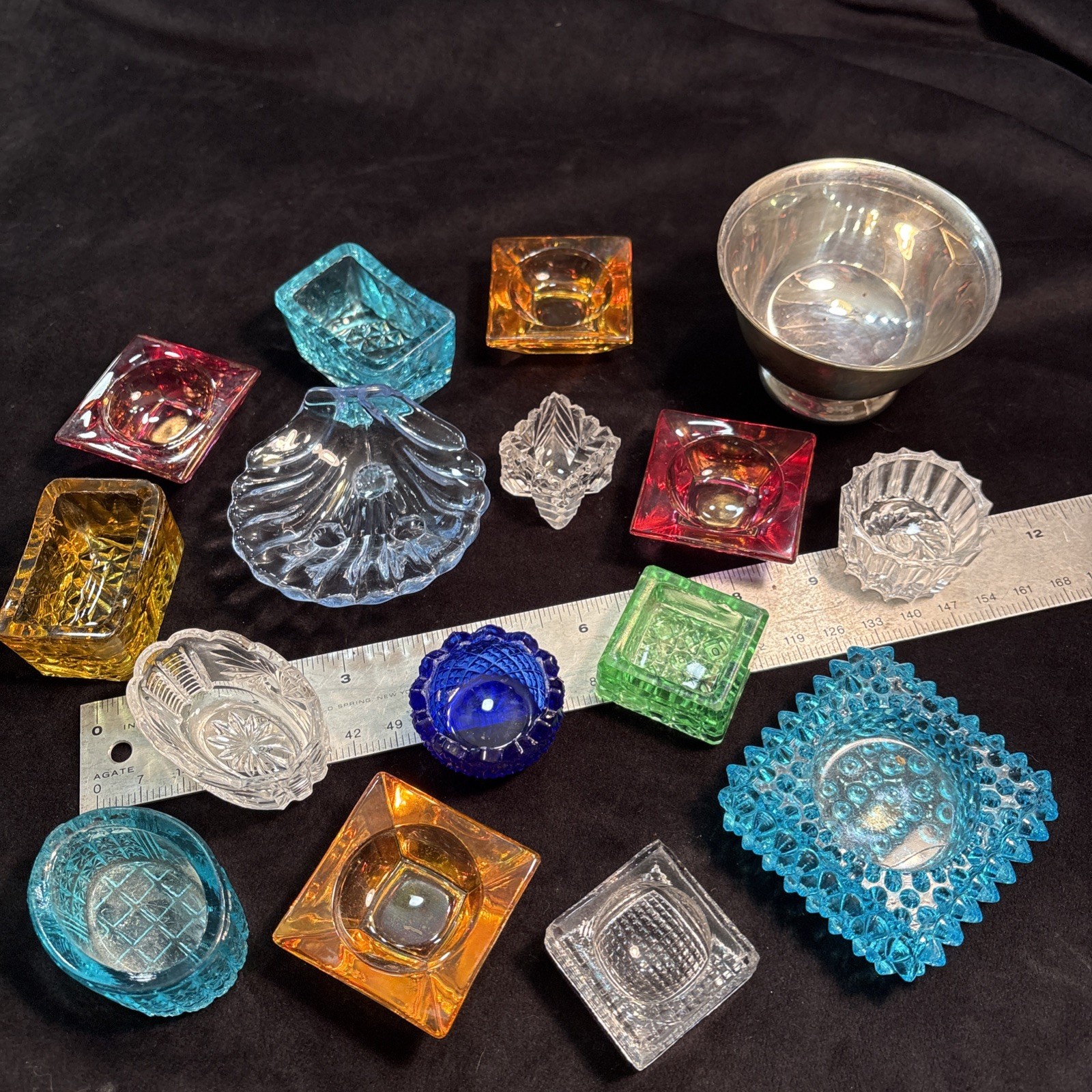 Lot 16 Vintage Glass Salt Cellars Open Salt Dip Scalloped Diamond Point Sawtooth Lot 16 Vintage Glass Salt Cellars Open Salt Dip Scalloped Diamond Point Sawtooth