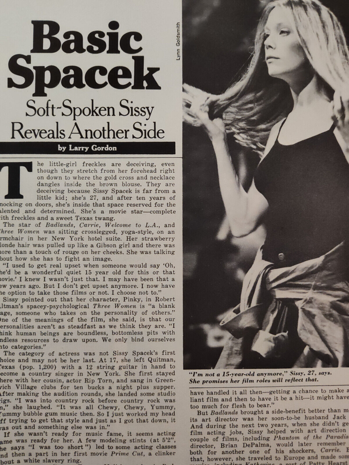 Vintage Article Basic Sissy Spacek reveals another side